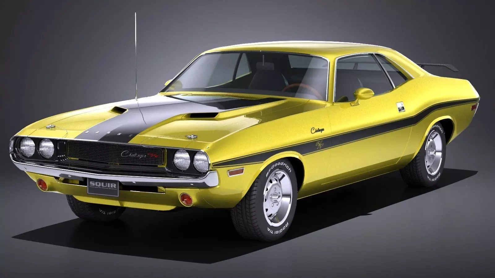 LowPoly Dodge Challenger 1970 RT Low-poly 3D model_0