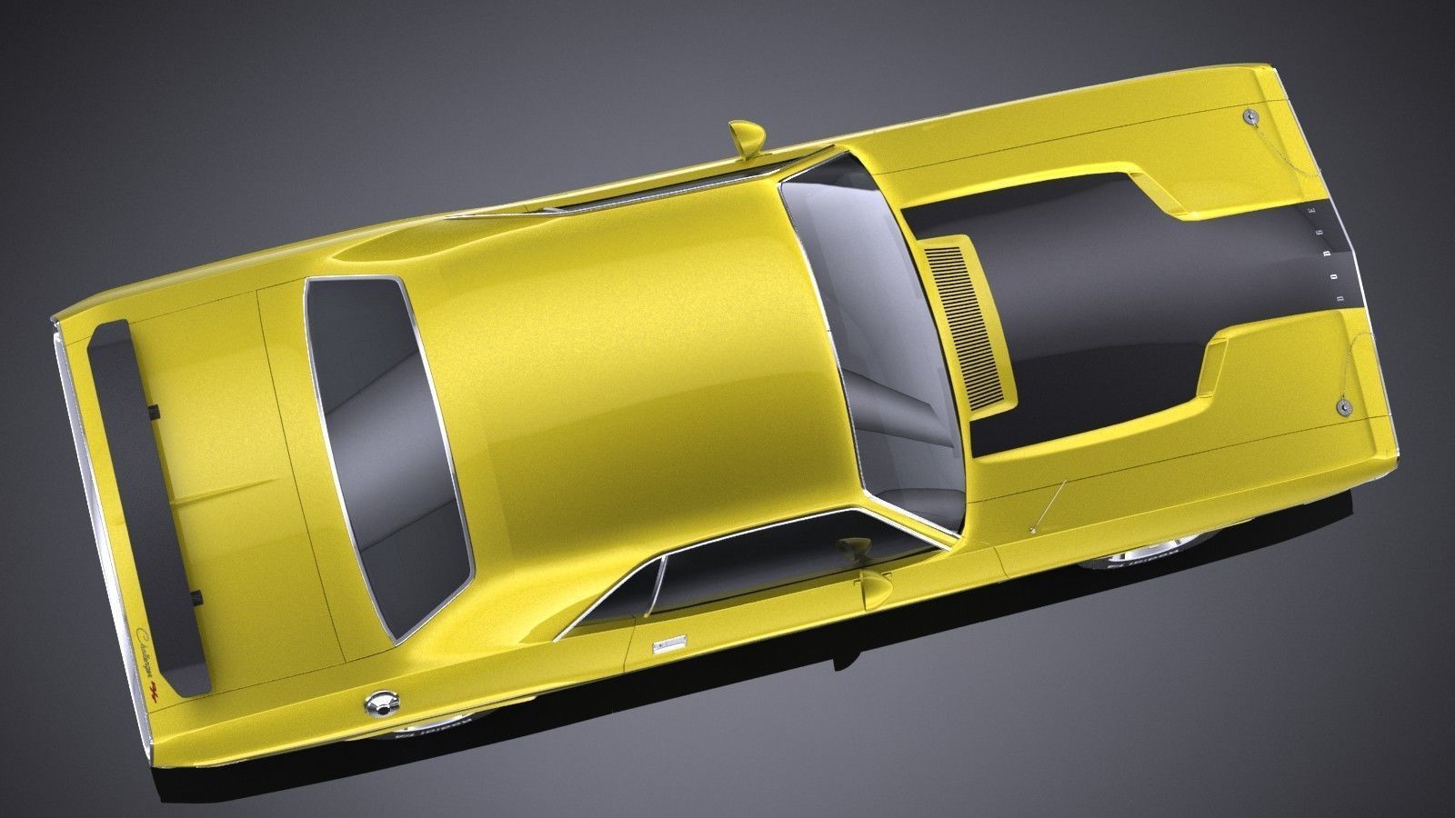 LowPoly Dodge Challenger 1970 RT Low-poly 3D model_7