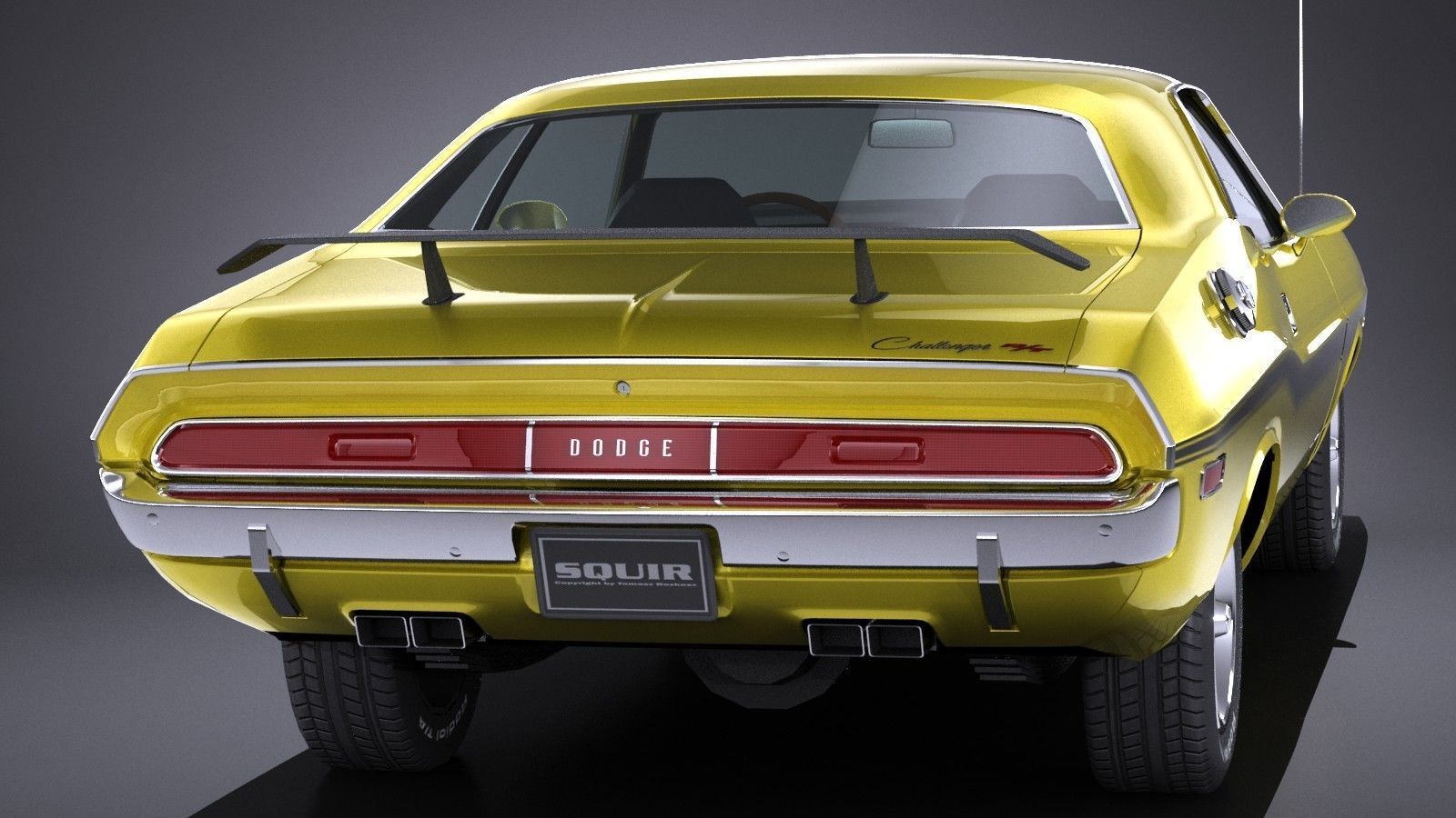 LowPoly Dodge Challenger 1970 RT Low-poly 3D model_4
