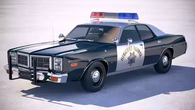 Dodge Monaco Police 1977 3D model