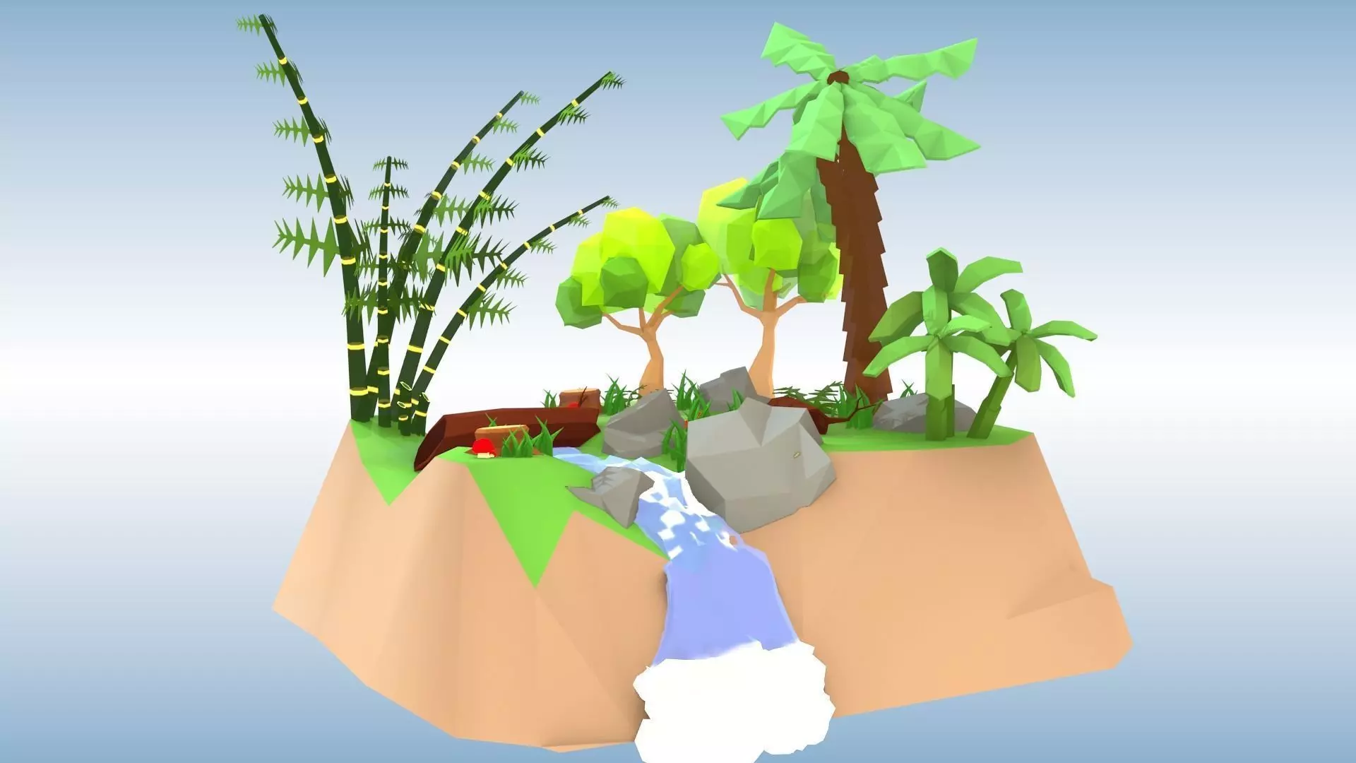 Small Forest Free low-poly 3D model