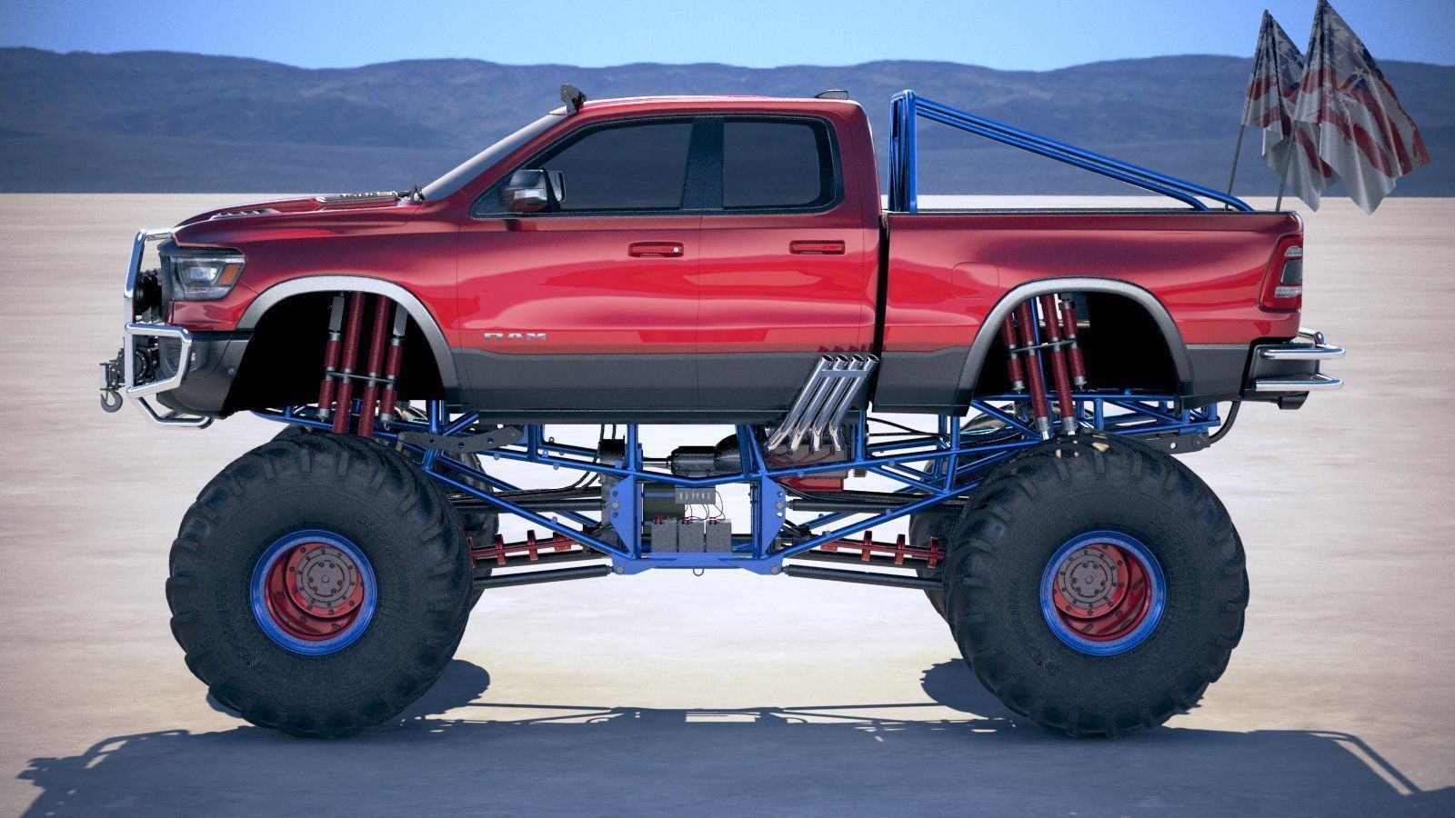 Dodge RAM 1500 Rebel 2019 Monstertruck 3D model_6
