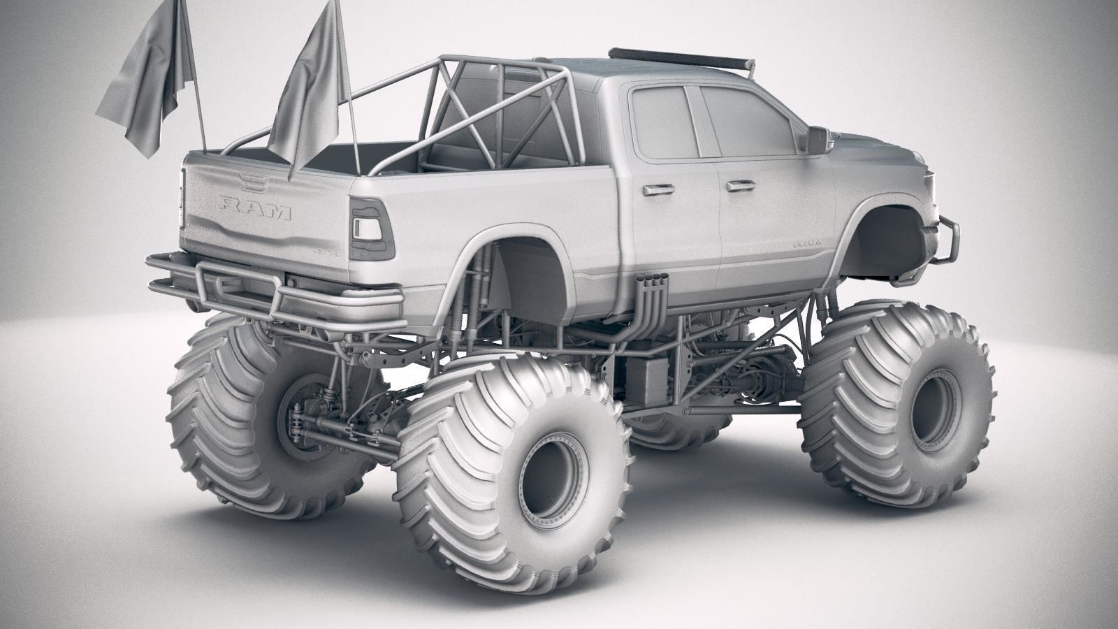 Dodge RAM 1500 Rebel 2019 Monstertruck 3D model_20