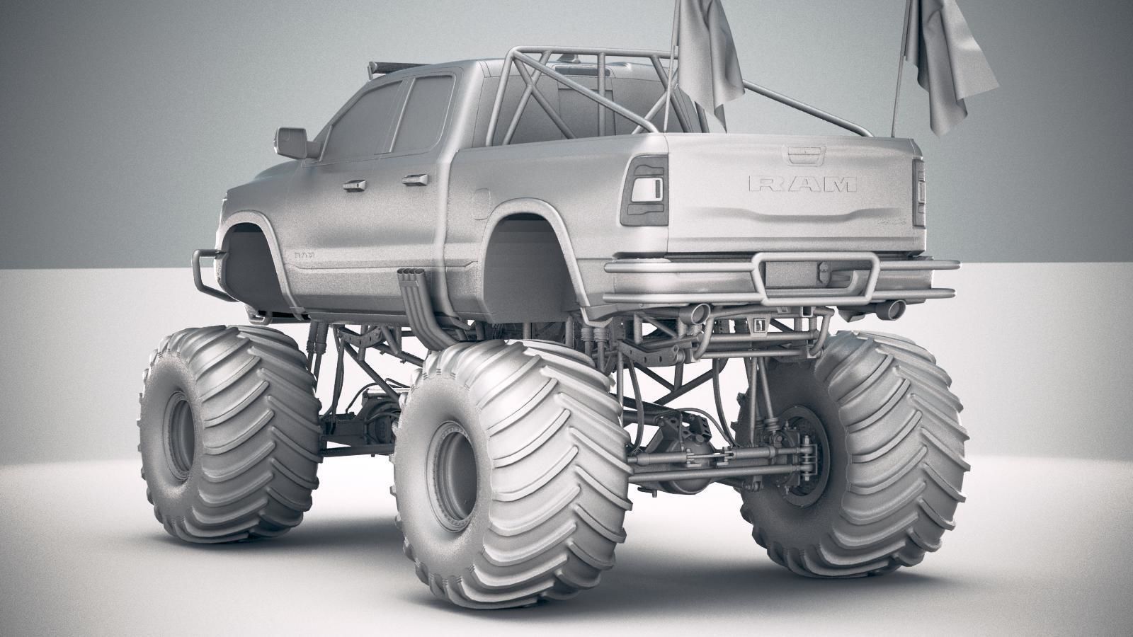 Dodge RAM 1500 Rebel 2019 Monstertruck 3D model_23
