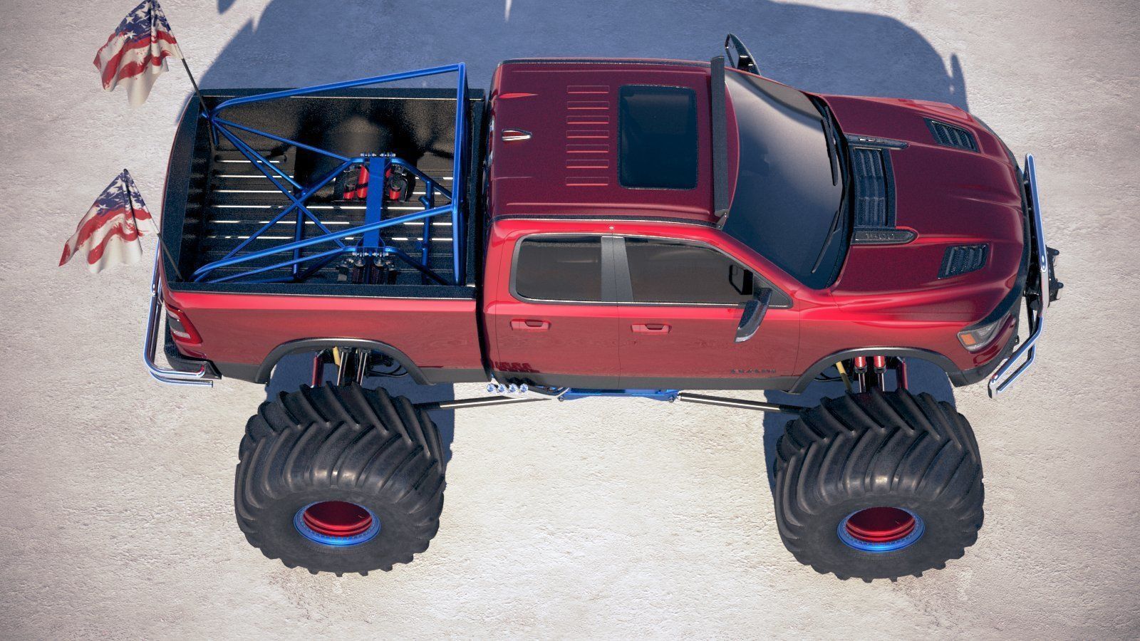 Dodge RAM 1500 Rebel 2019 Monstertruck 3D model_7