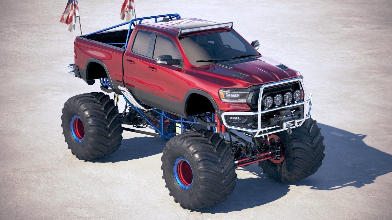 Dodge RAM 1500 Rebel 2019 Monstertruck 3D model_11
