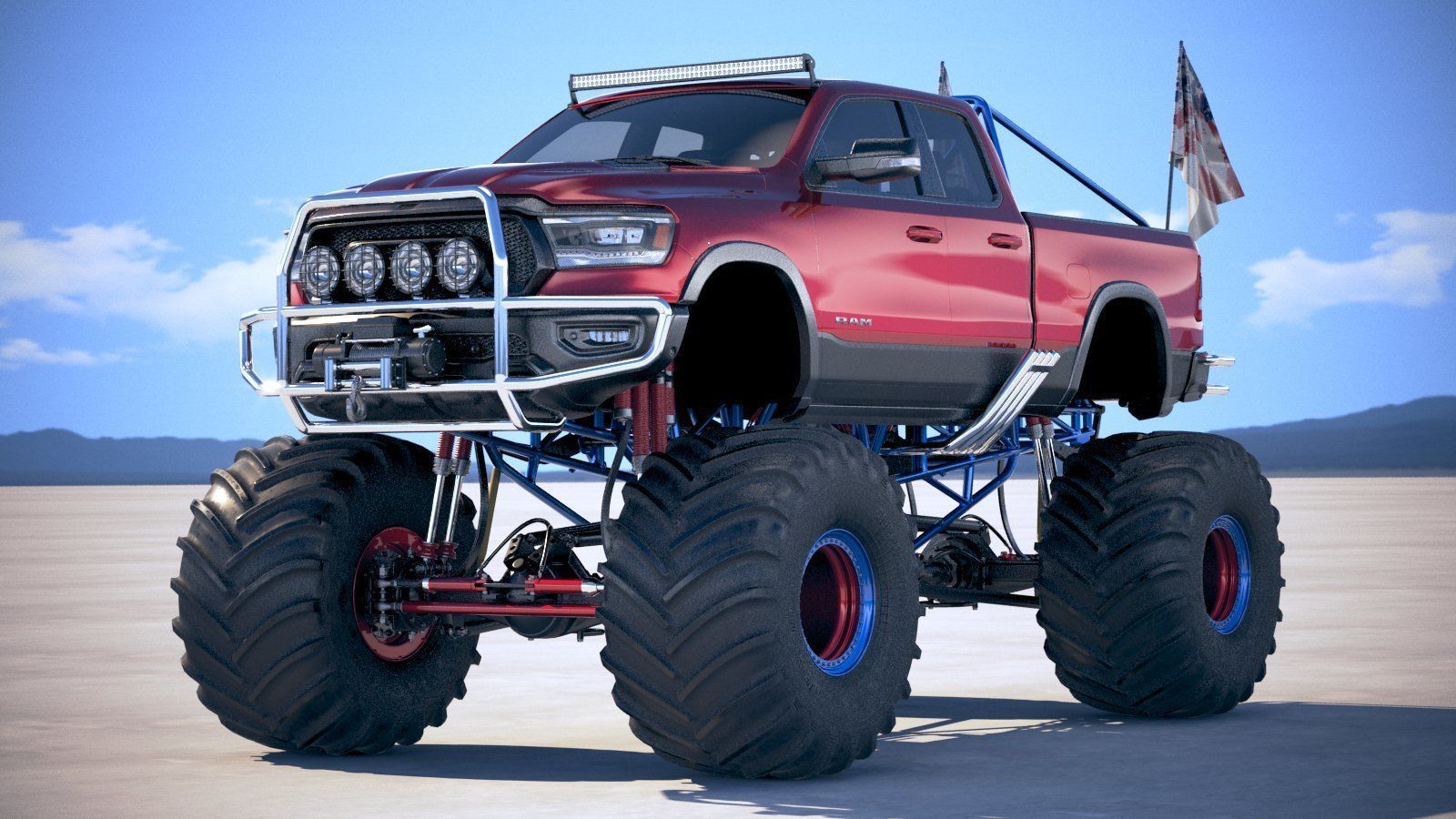 Dodge RAM 1500 Rebel 2019 Monstertruck 3D model_12