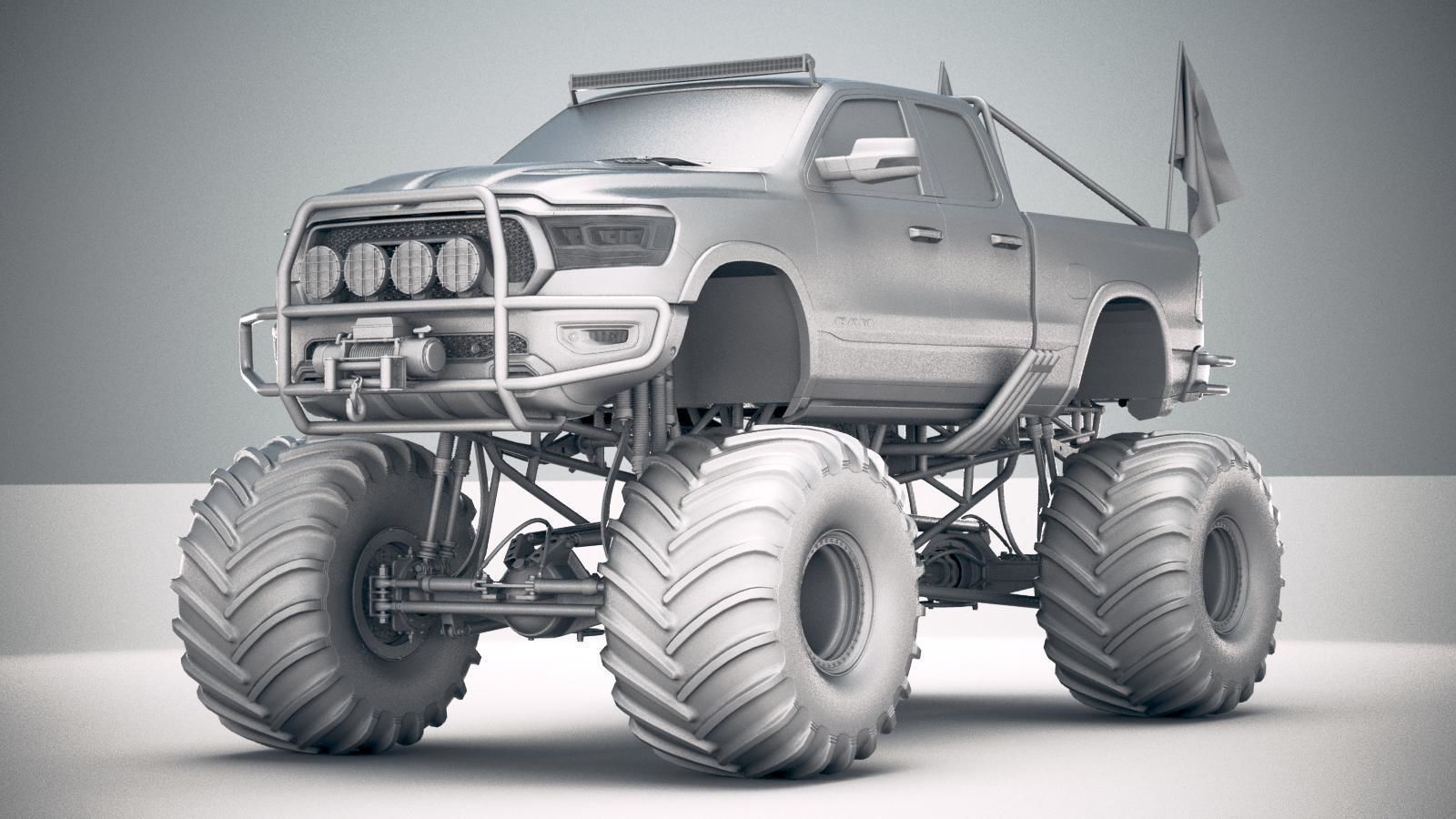 Dodge RAM 1500 Rebel 2019 Monstertruck 3D model_22