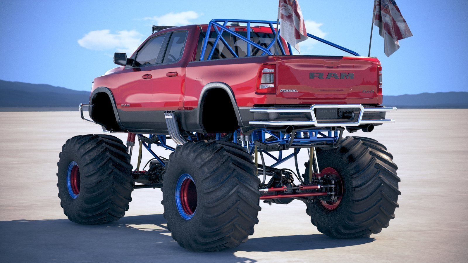 Dodge RAM 1500 Rebel 2019 Monstertruck 3D model_13