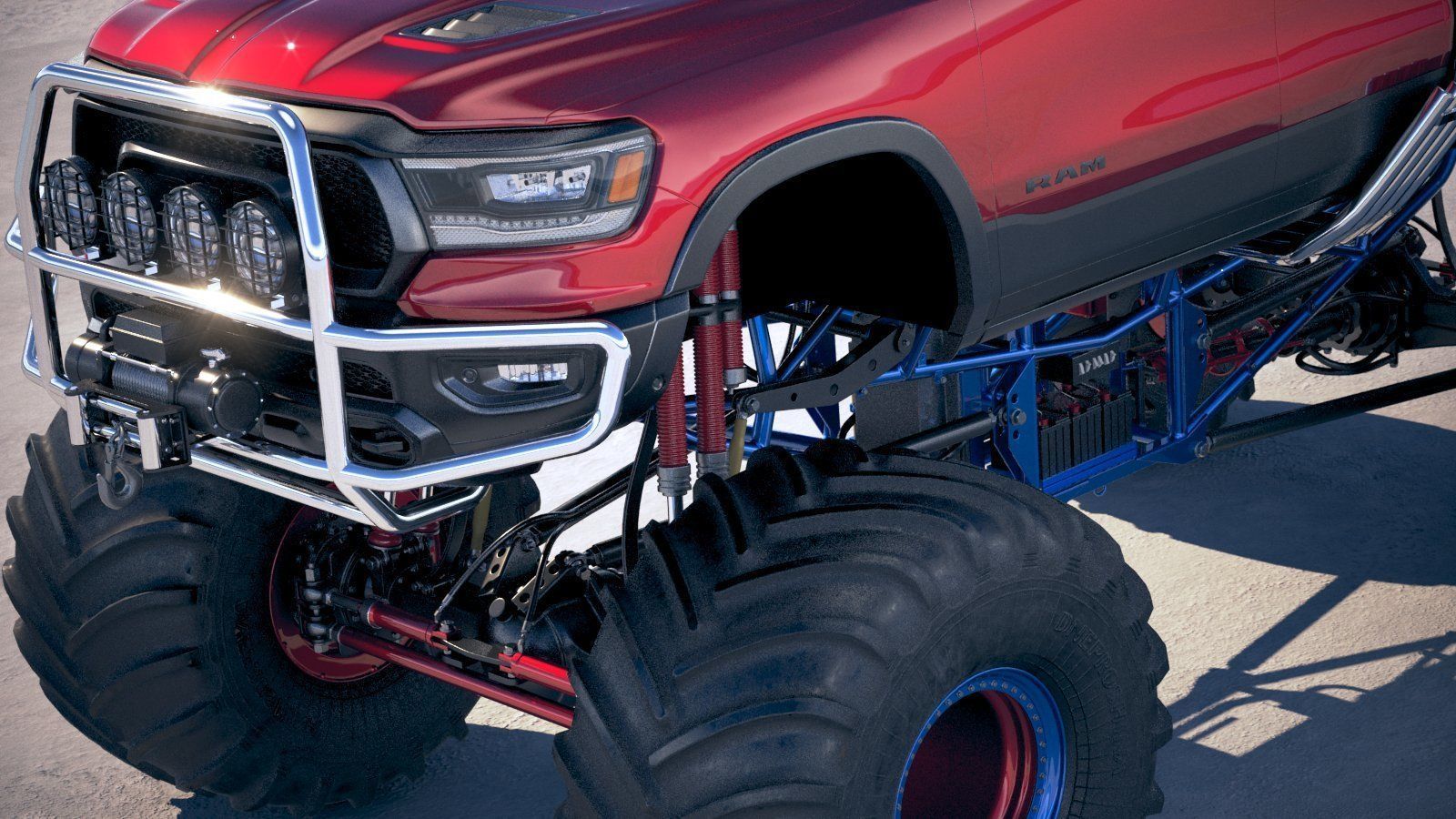 Dodge RAM 1500 Rebel 2019 Monstertruck 3D model_2