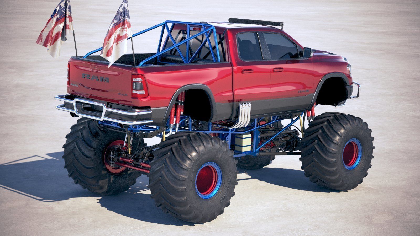 Dodge RAM 1500 Rebel 2019 Monstertruck 3D model_4