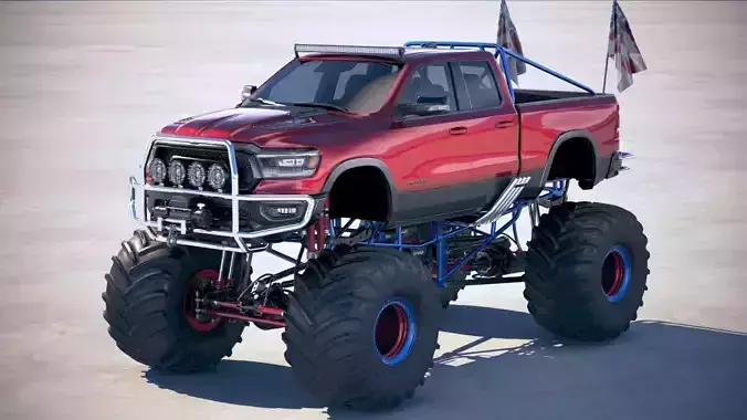 Dodge RAM 1500 Rebel 2019 Monstertruck 3D model