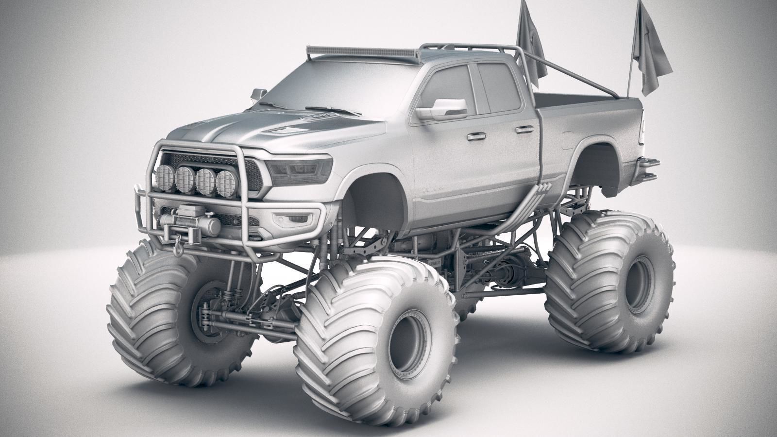 Dodge RAM 1500 Rebel 2019 Monstertruck 3D model_17