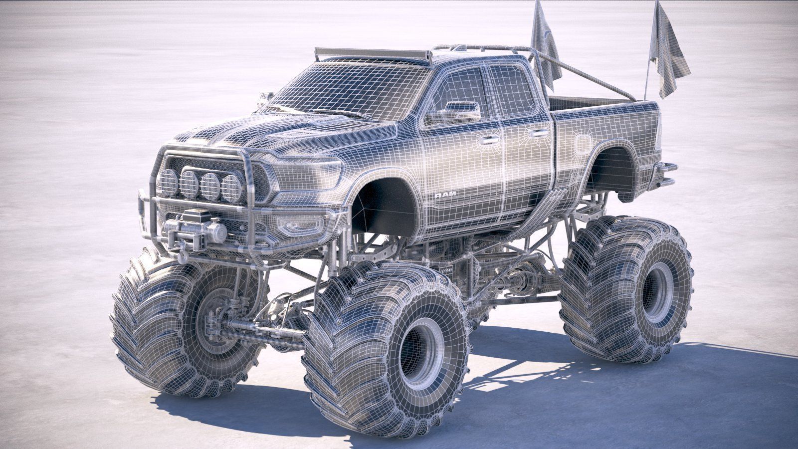 Dodge RAM 1500 Rebel 2019 Monstertruck 3D model_24