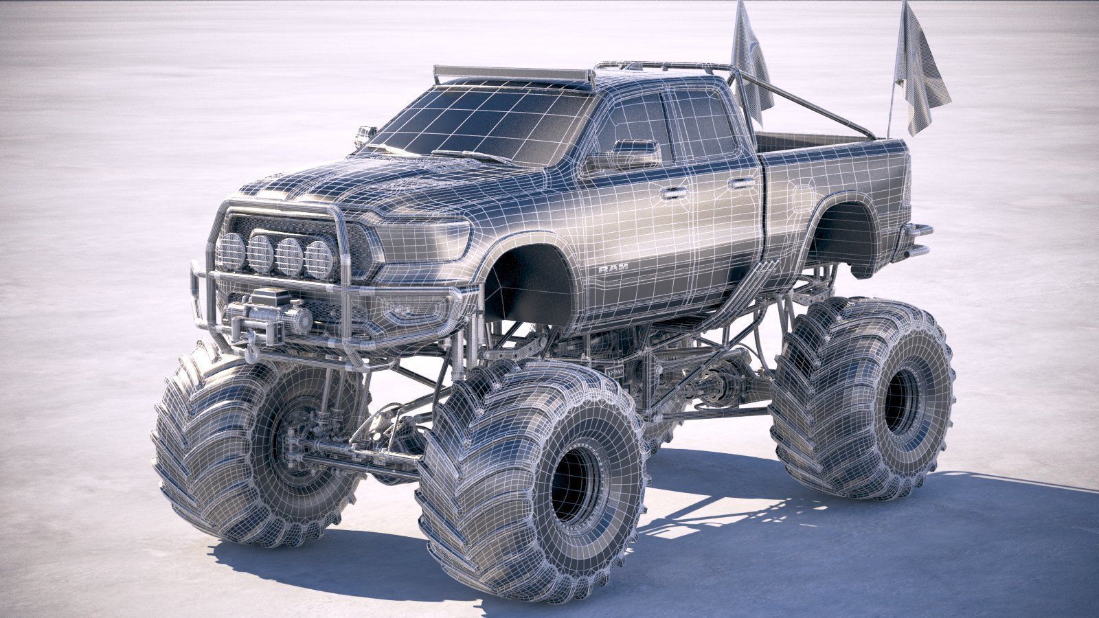 Dodge RAM 1500 Rebel 2019 Monstertruck 3D model_26