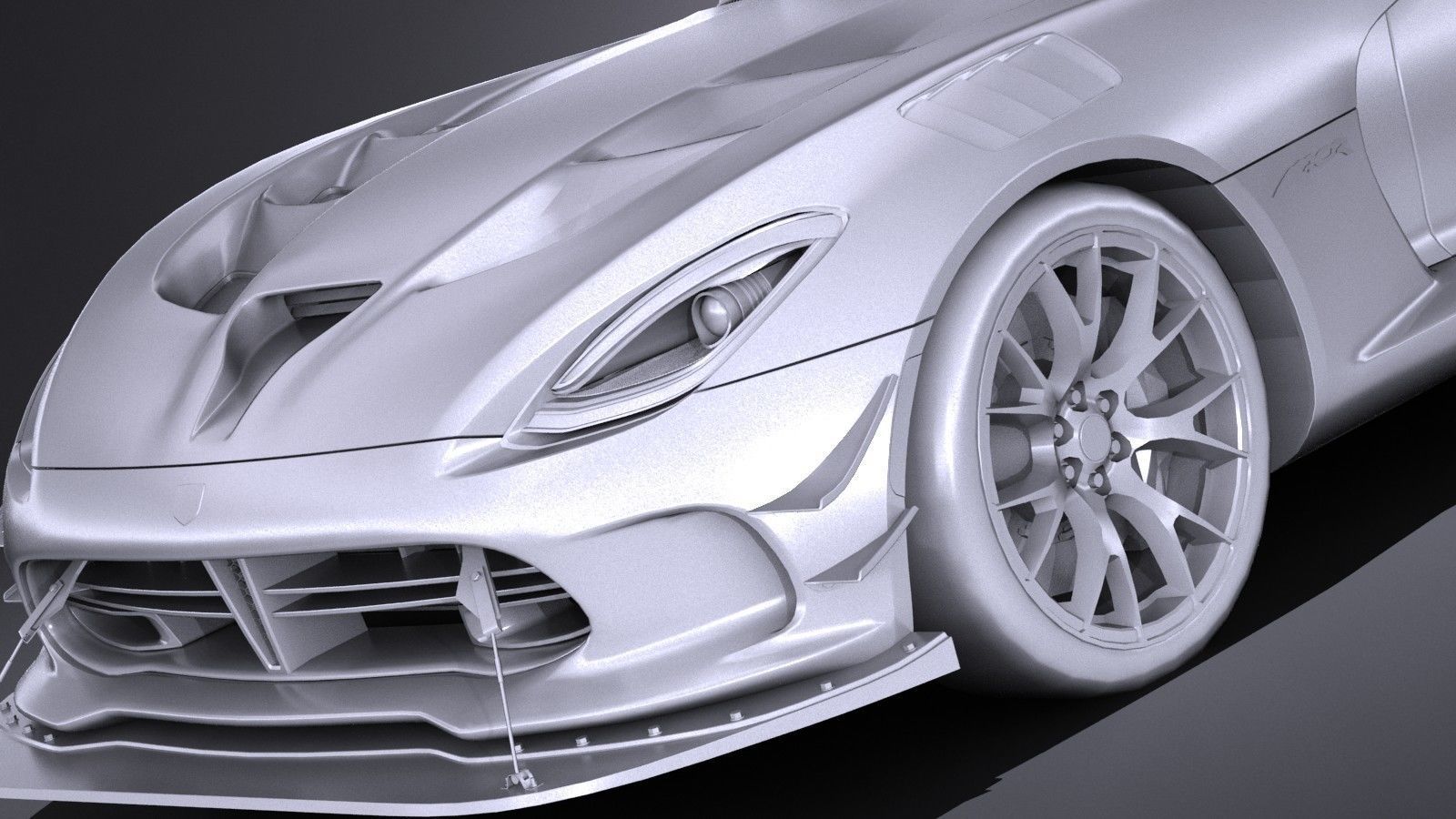 LowPoly Dodge Viper ACR 2016 Low-poly 3D model_10