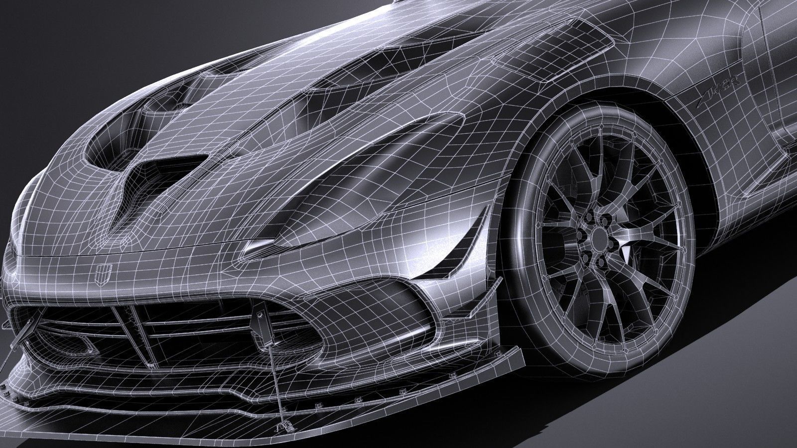 LowPoly Dodge Viper ACR 2016 Low-poly 3D model_14