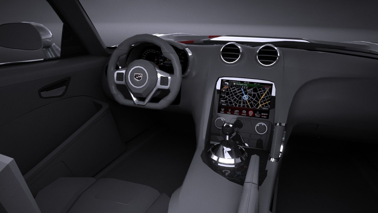 LowPoly Dodge Viper ACR 2016 Low-poly 3D model_8