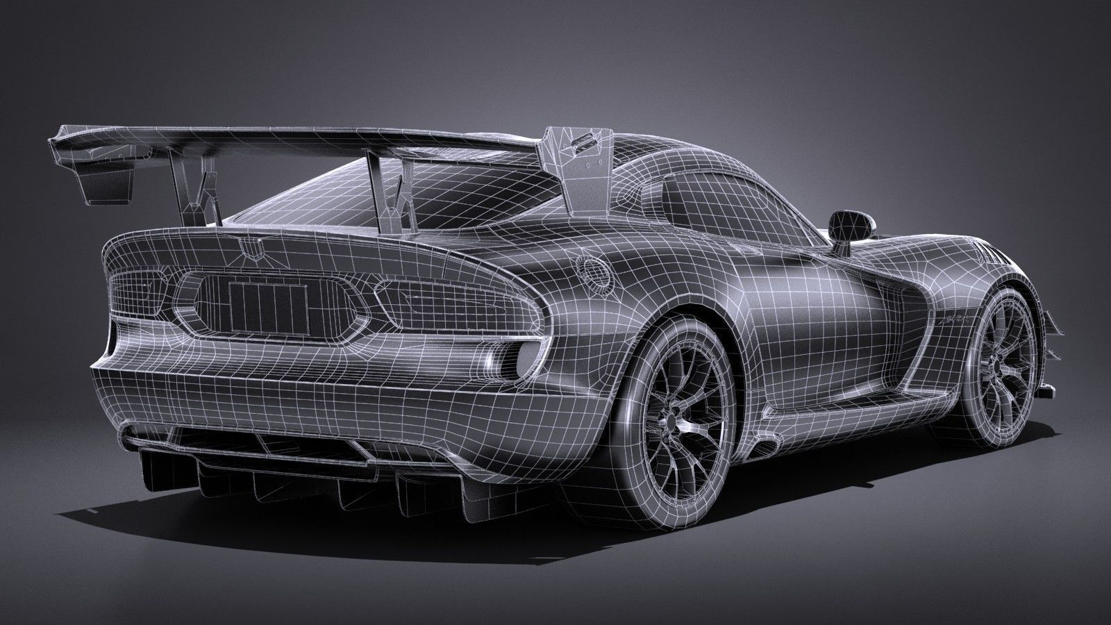 LowPoly Dodge Viper ACR 2016 Low-poly 3D model_16