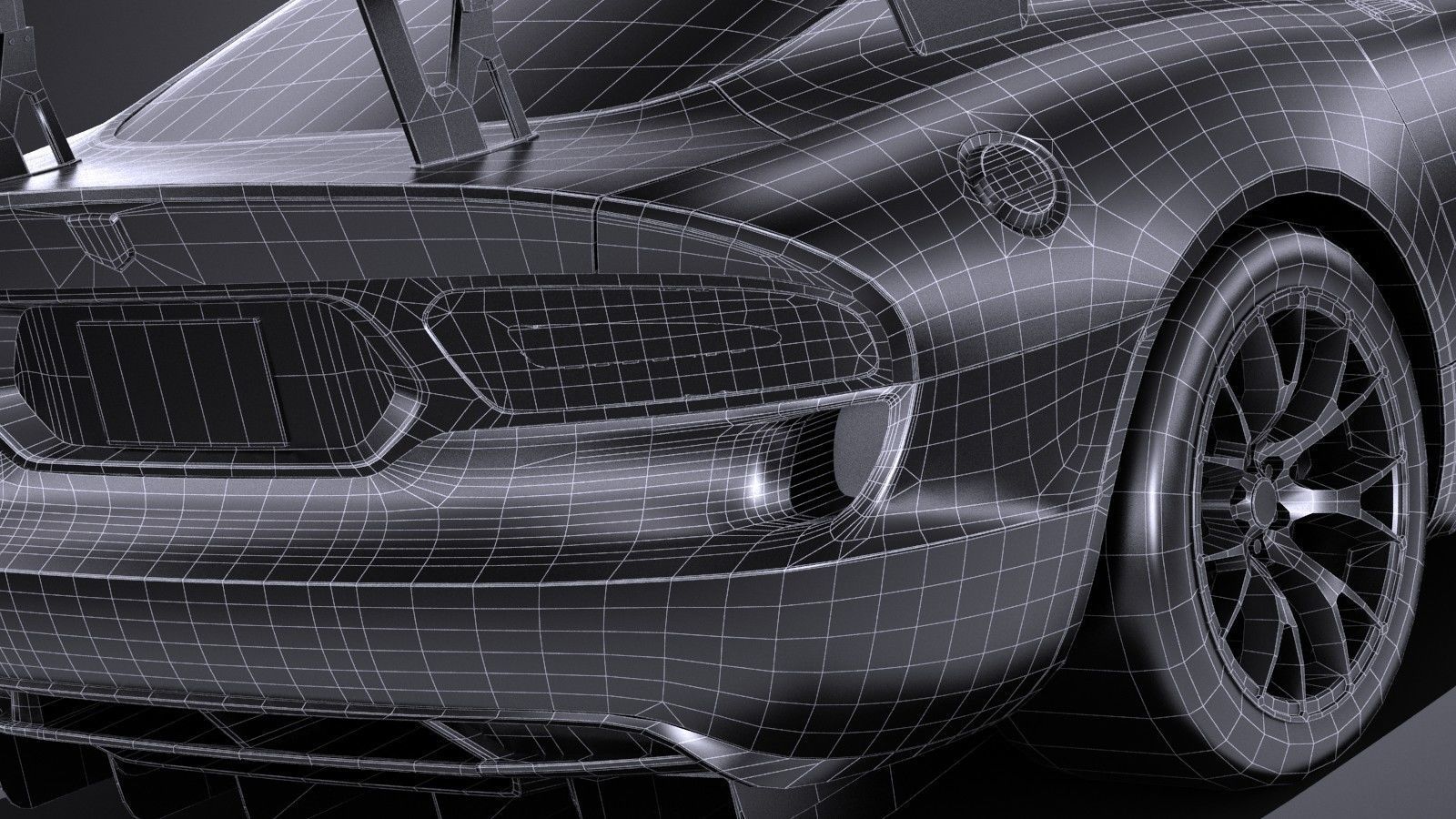 LowPoly Dodge Viper ACR 2016 Low-poly 3D model_15