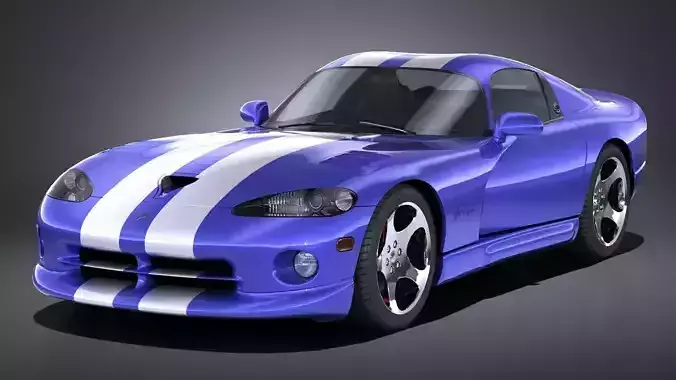 LowPoly Dodge Viper GTS 1996 Low-poly 3D model