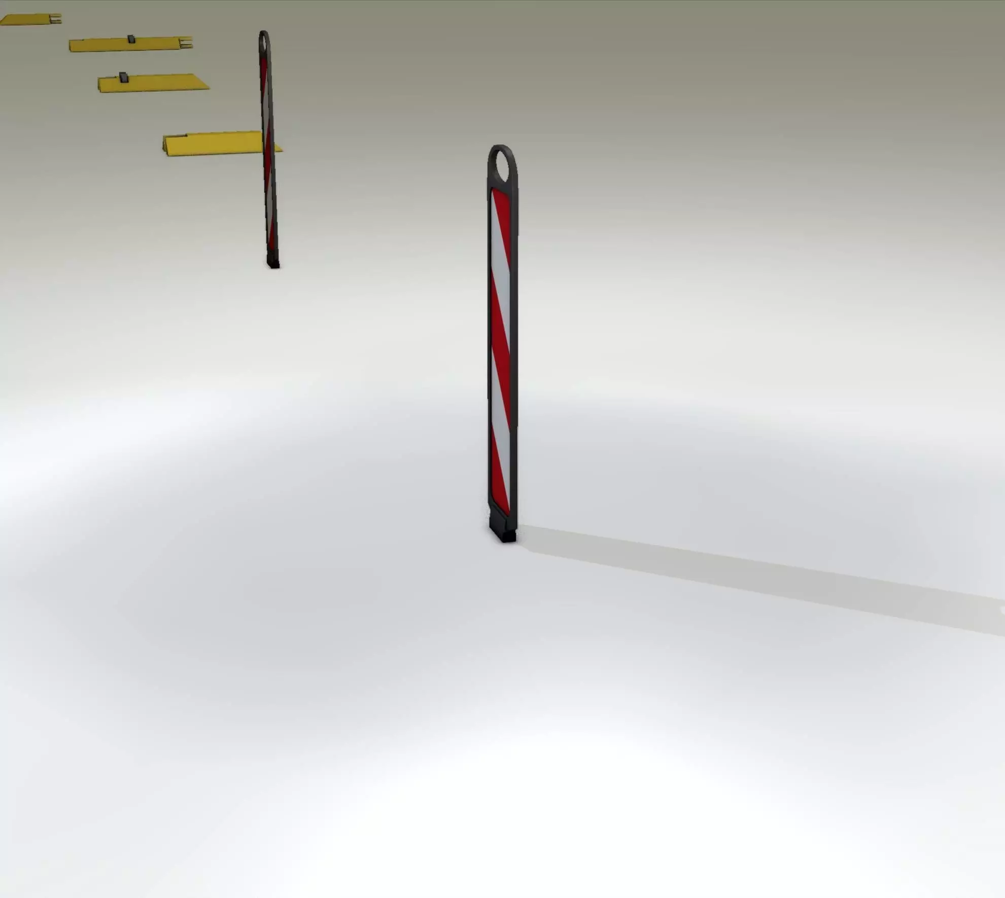 Yellow guide barrier 6 pointing left 628-10 Low-poly 3D model_0