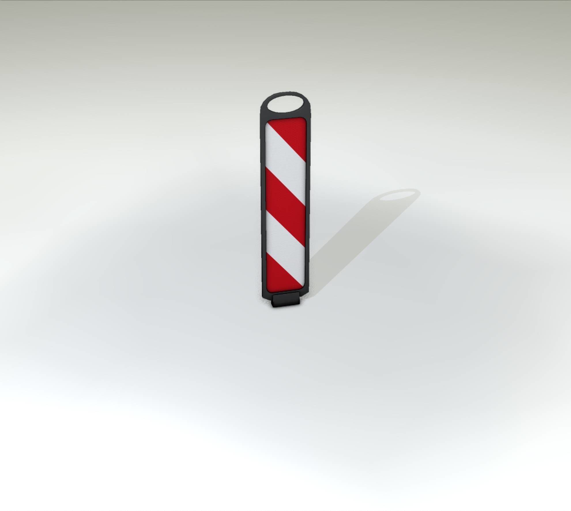 Yellow guide barrier 6 pointing left 628-10 Low-poly 3D model_44