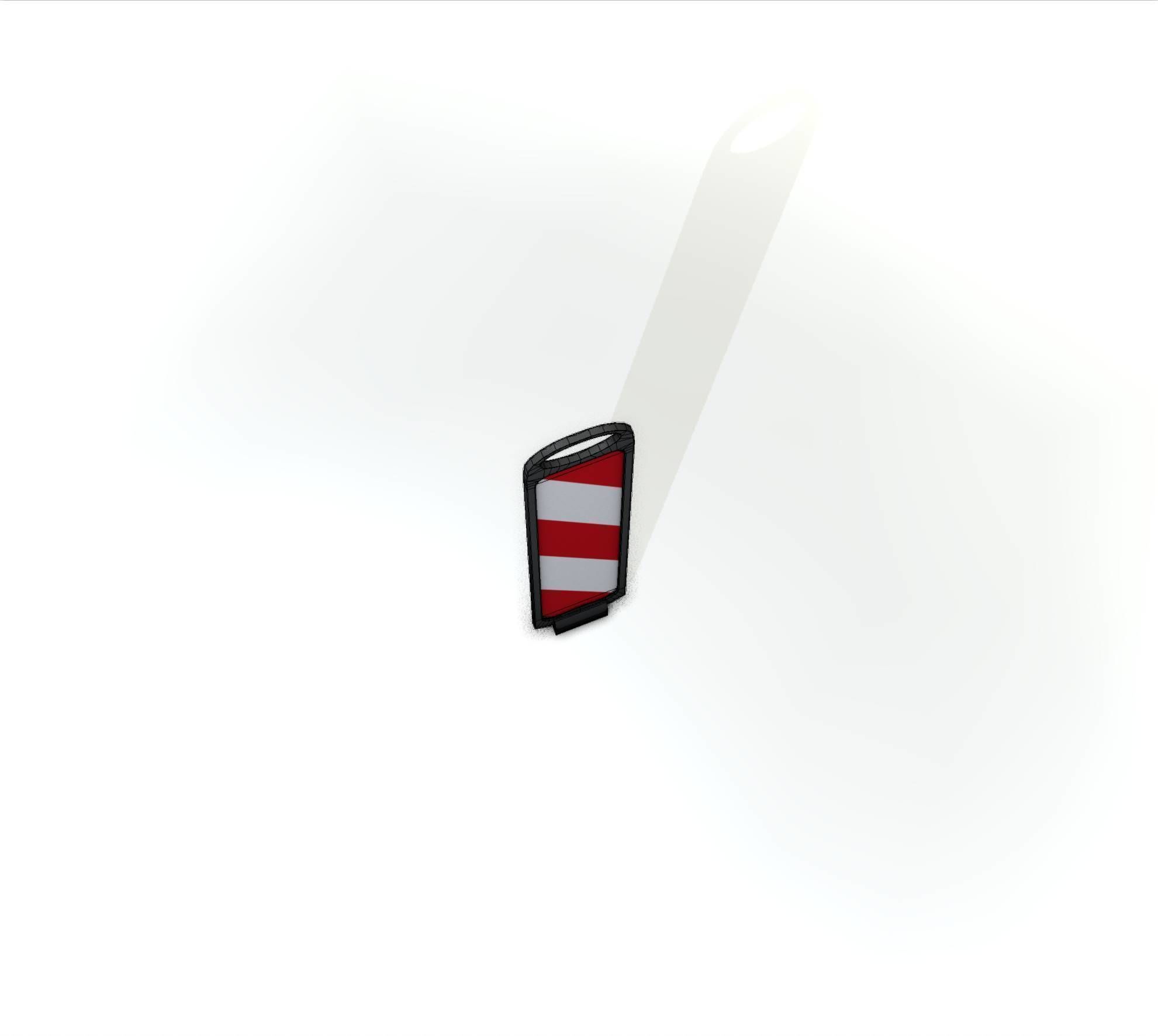 Yellow guide barrier 6 pointing left 628-10 Low-poly 3D model_19