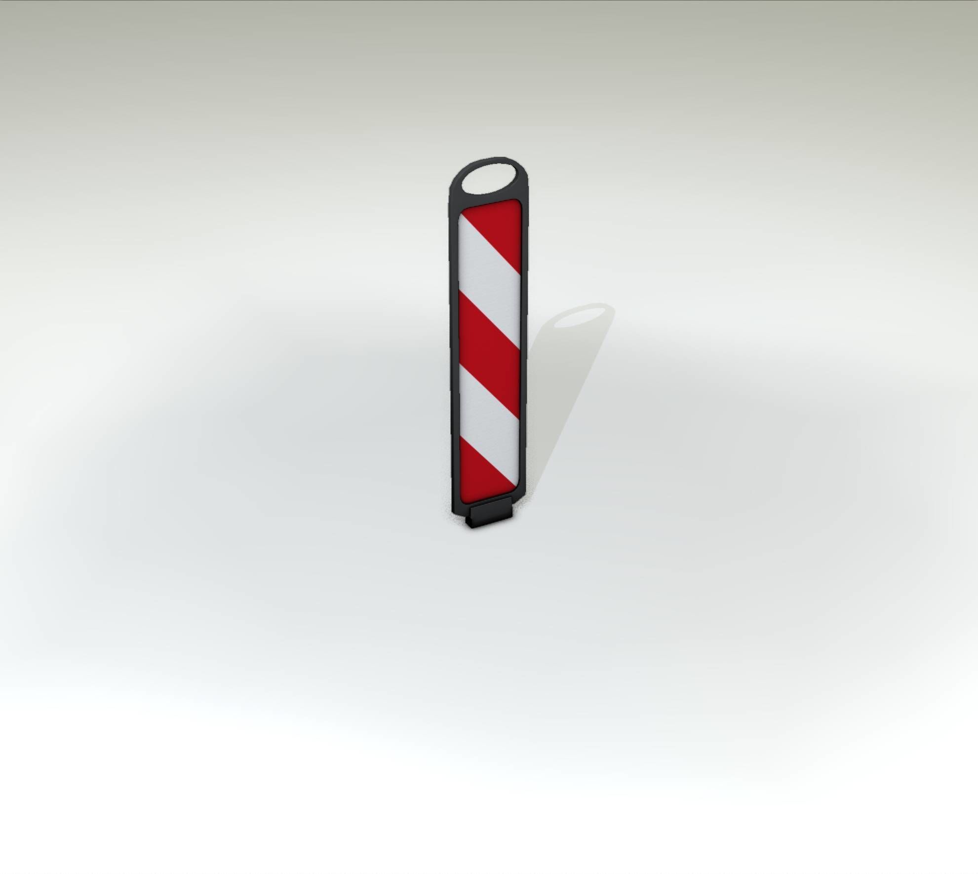 Yellow guide barrier 6 pointing left 628-10 Low-poly 3D model_43