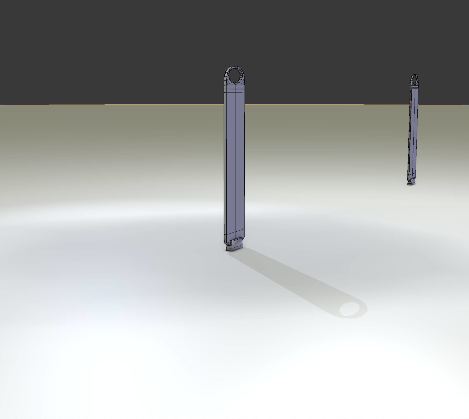 Yellow guide barrier 6 pointing left 628-10 Low-poly 3D model_4