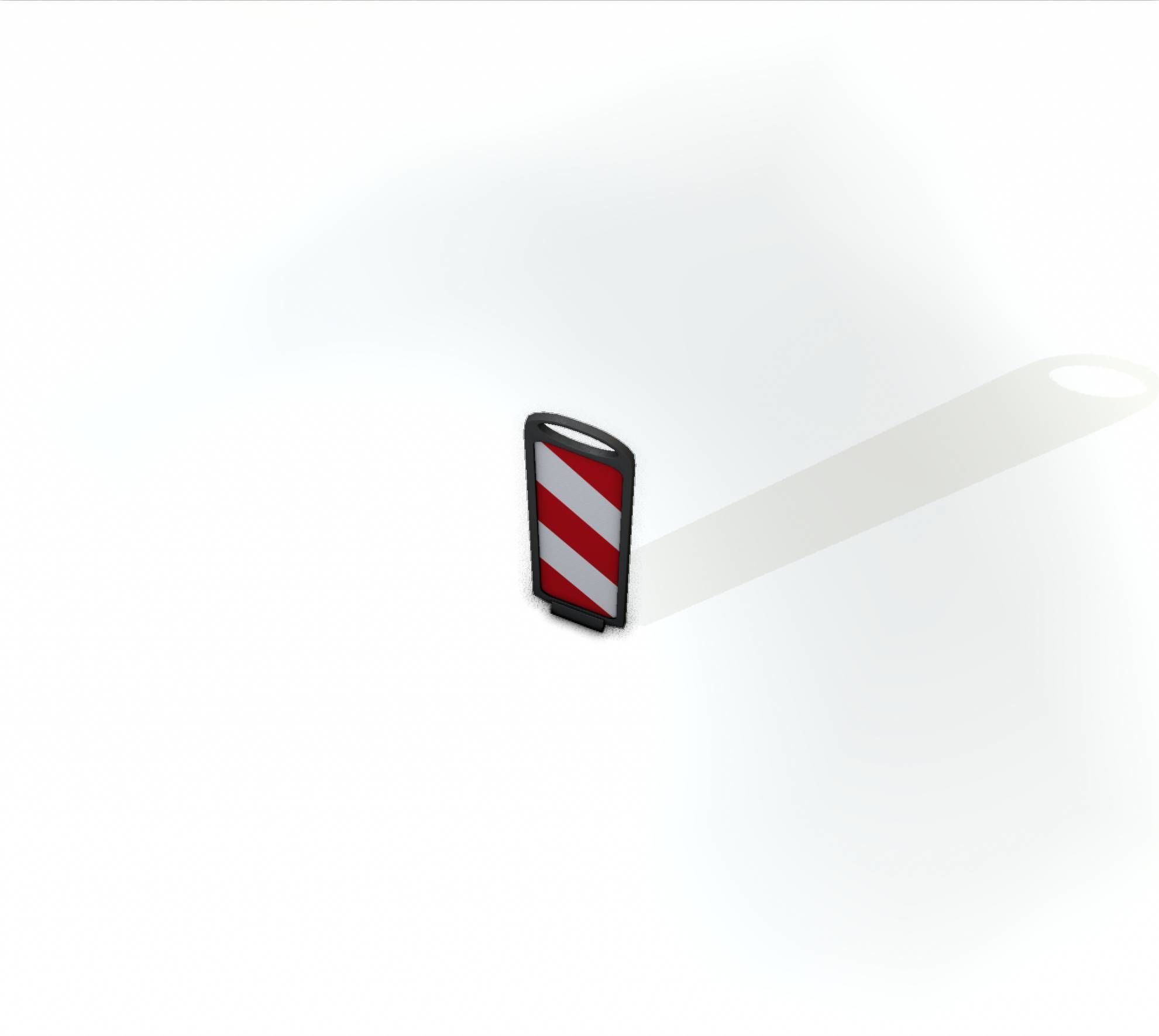 Yellow guide barrier 6 pointing left 628-10 Low-poly 3D model_22