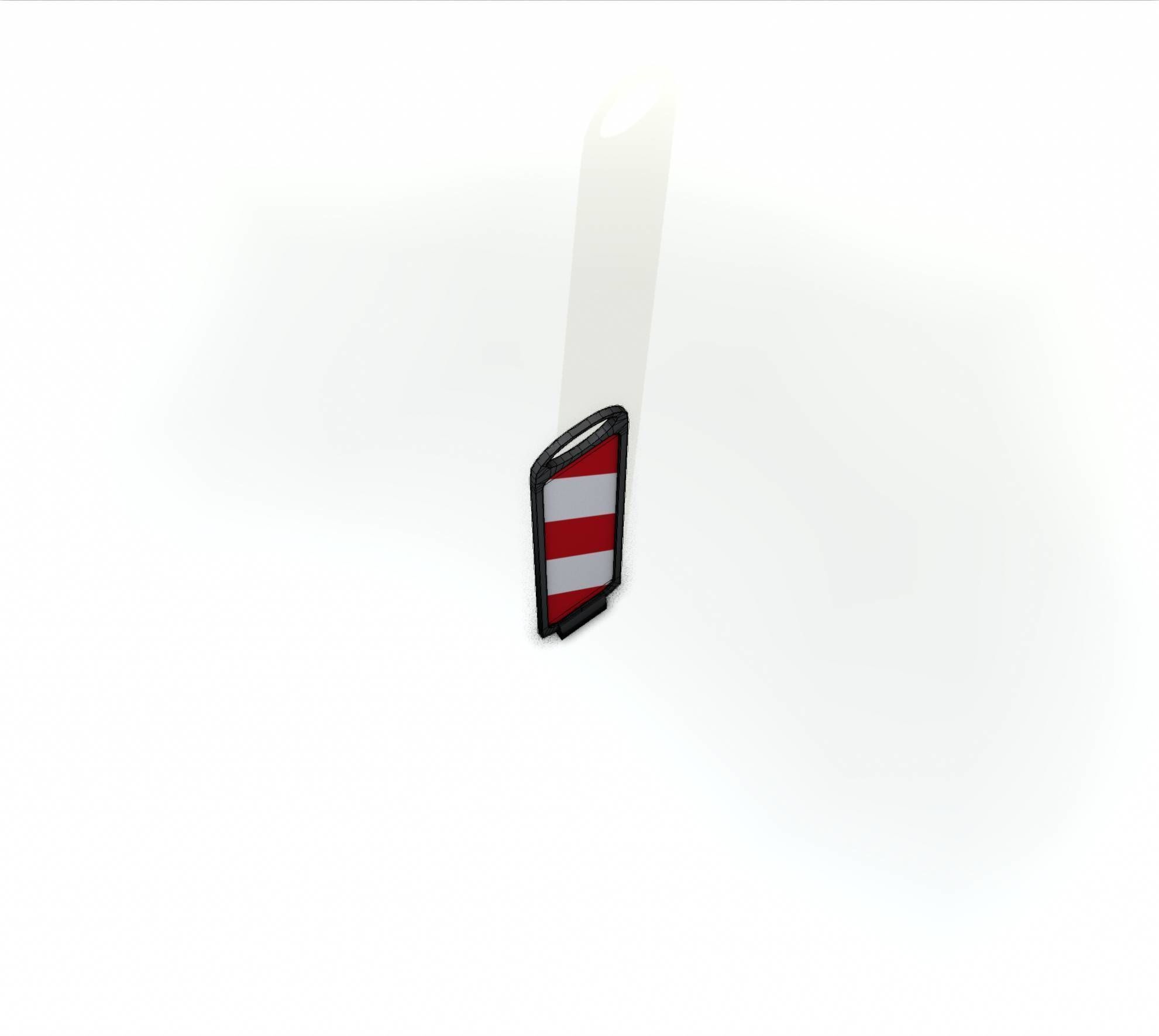 Yellow guide barrier 6 pointing left 628-10 Low-poly 3D model_18