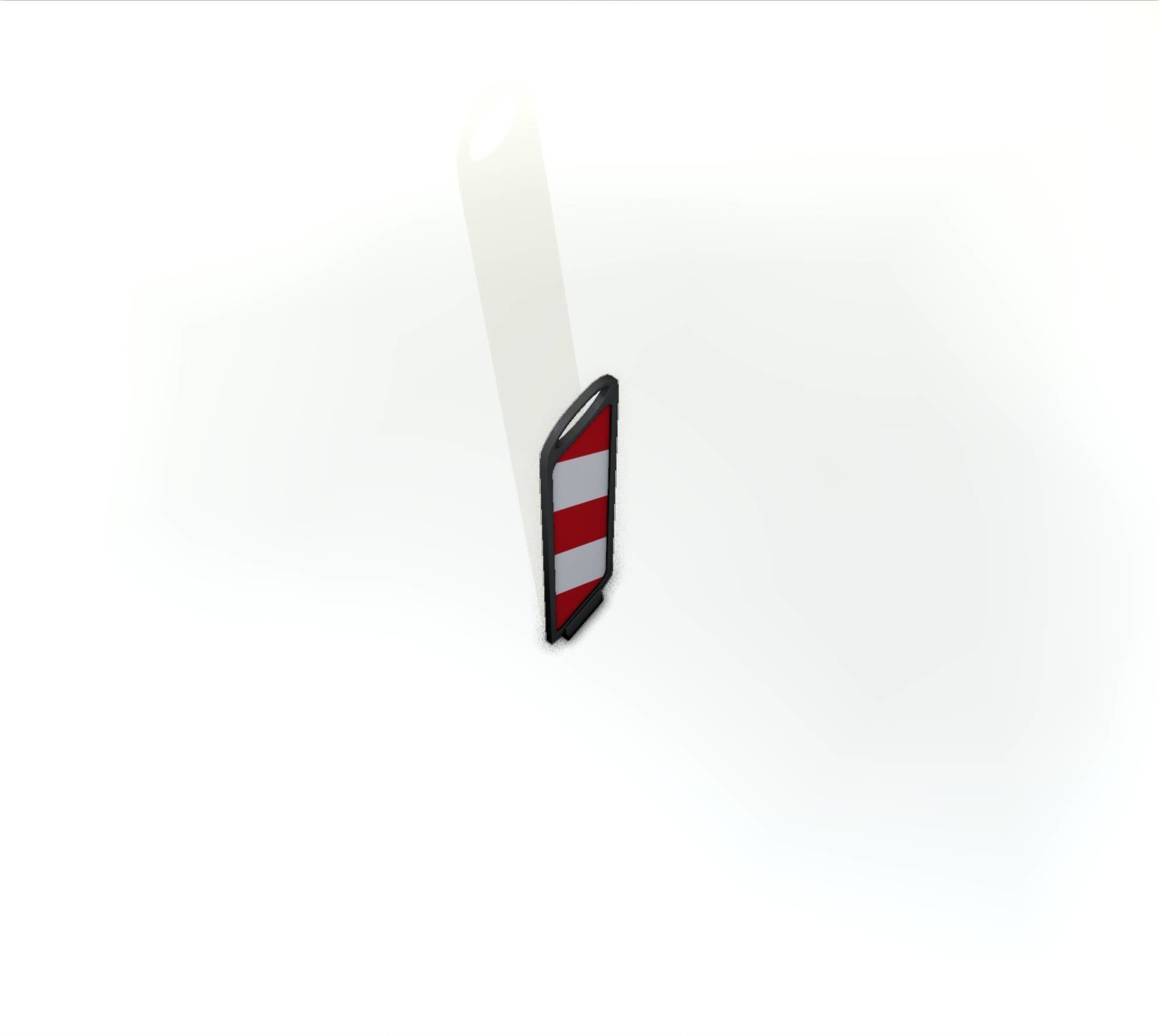 Yellow guide barrier 6 pointing left 628-10 Low-poly 3D model_17