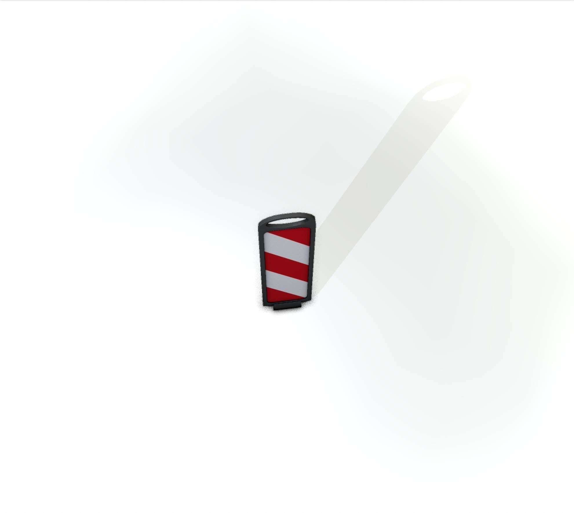 Yellow guide barrier 6 pointing left 628-10 Low-poly 3D model_20