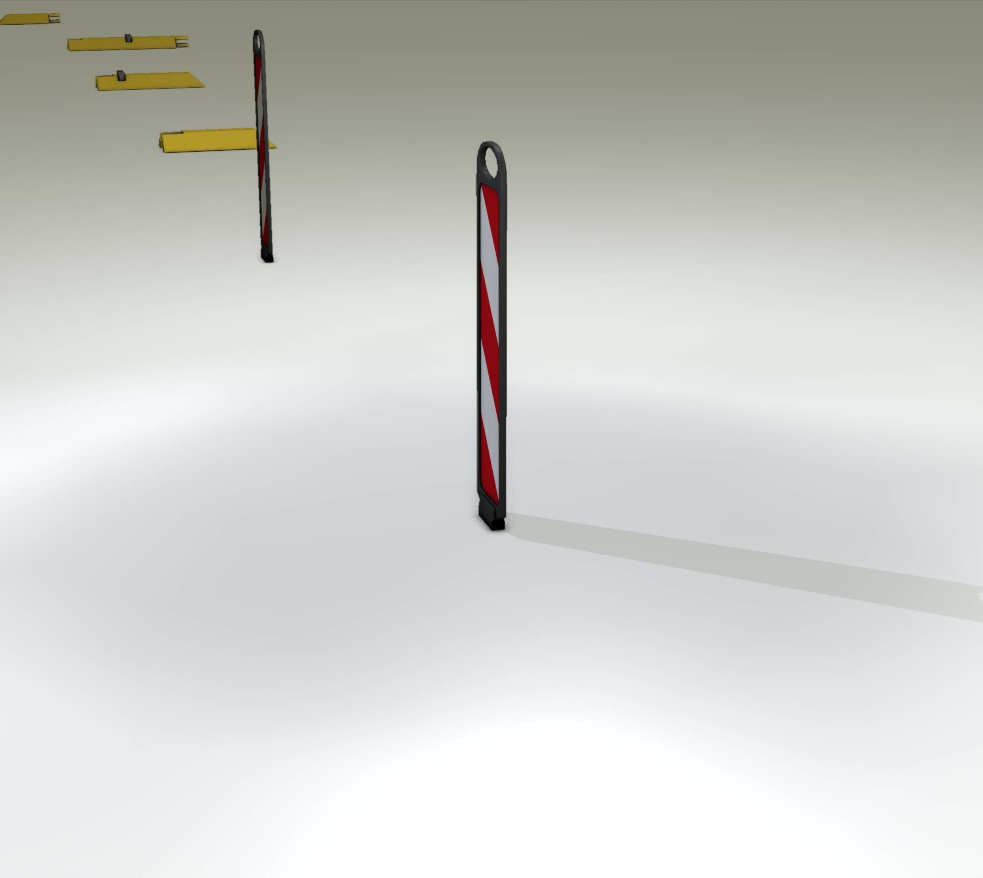 Yellow guide barrier 6 pointing left 628-10 Low-poly 3D model_50