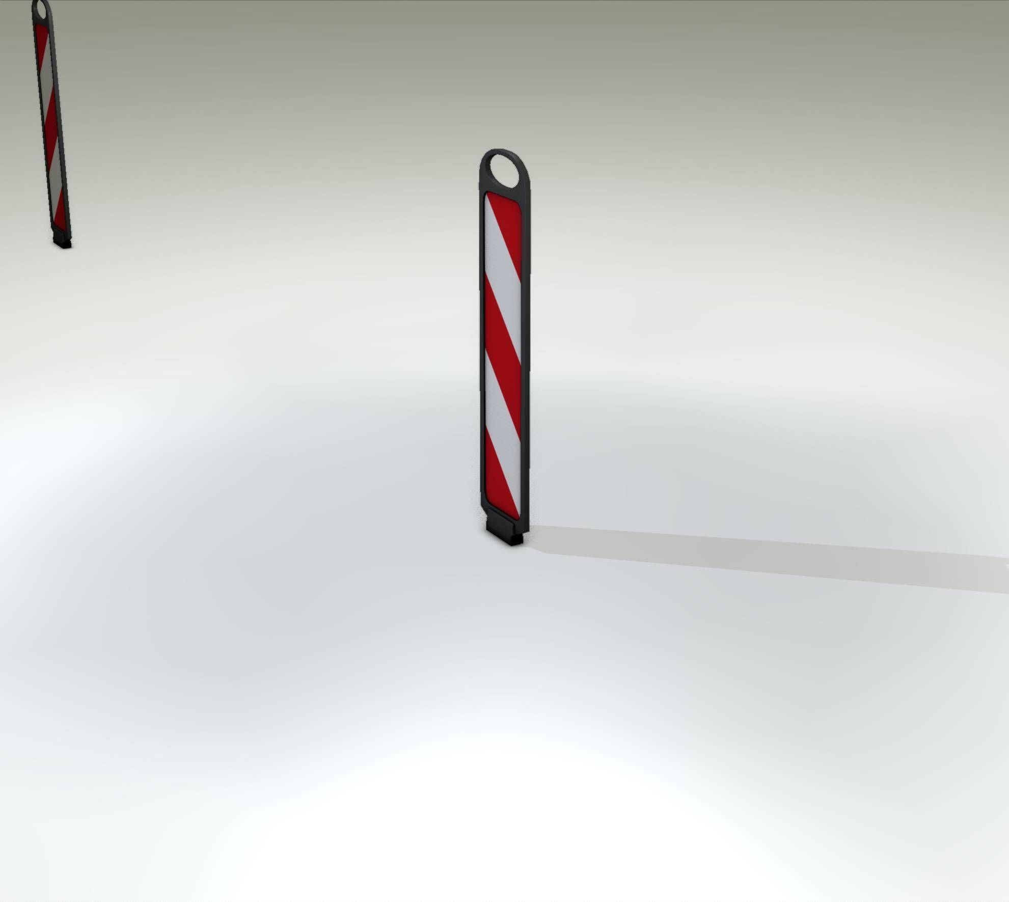 Yellow guide barrier 6 pointing left 628-10 Low-poly 3D model_49