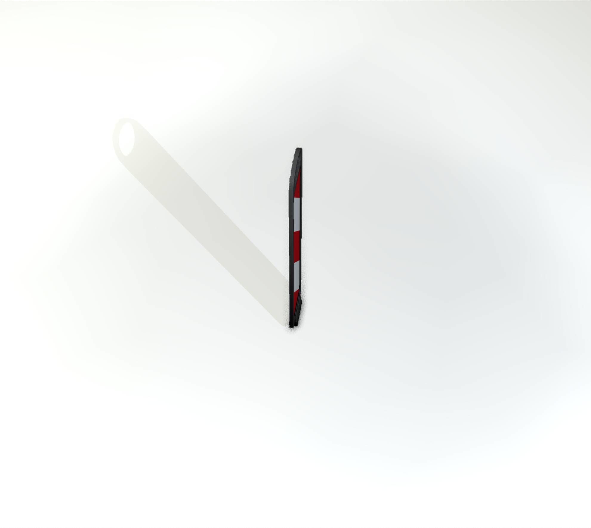 Yellow guide barrier 6 pointing left 628-10 Low-poly 3D model_15