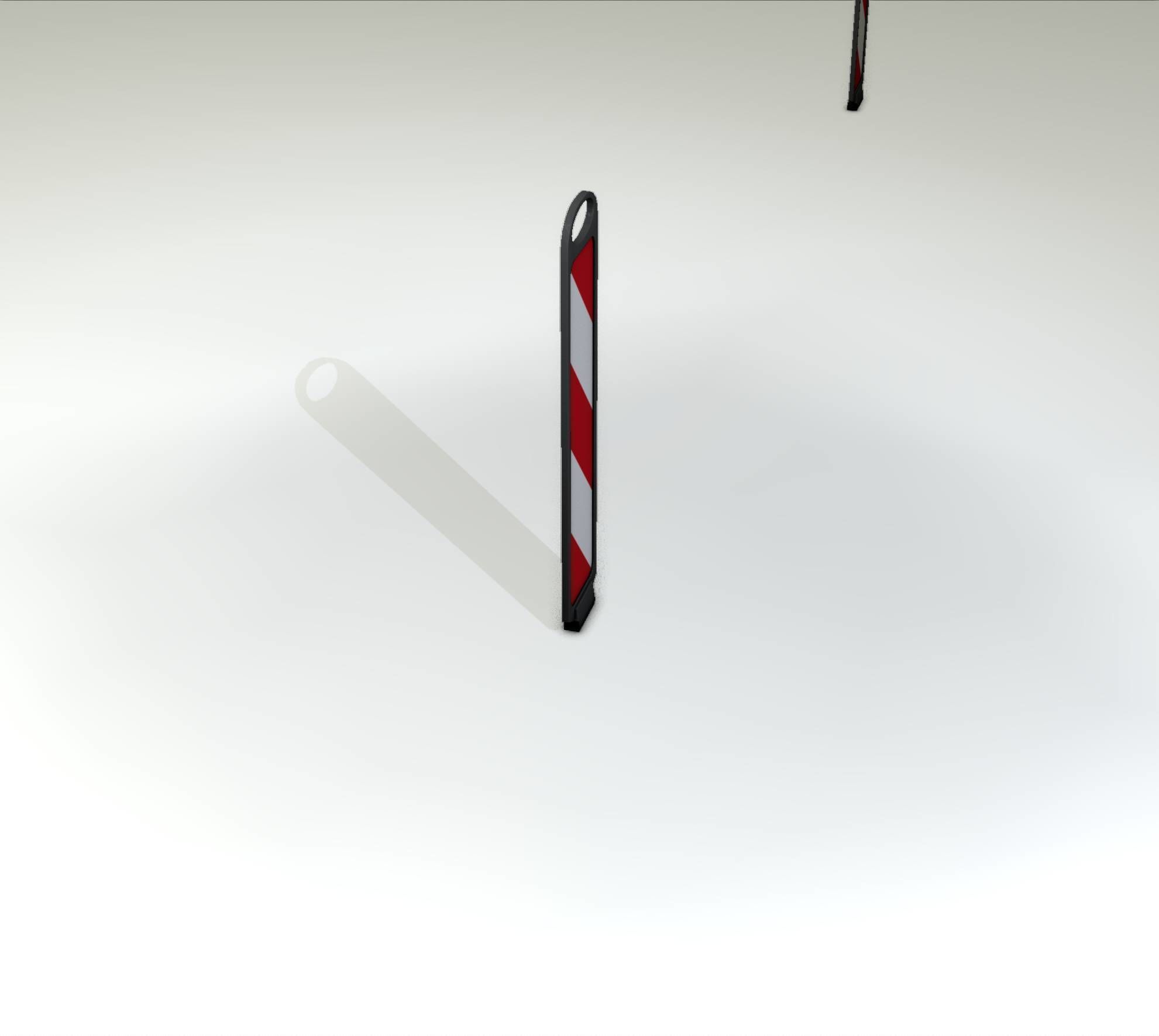 Yellow guide barrier 6 pointing left 628-10 Low-poly 3D model_40