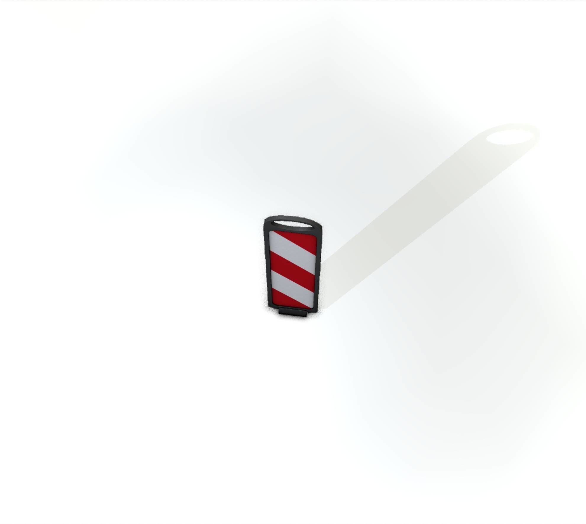 Yellow guide barrier 6 pointing left 628-10 Low-poly 3D model_21