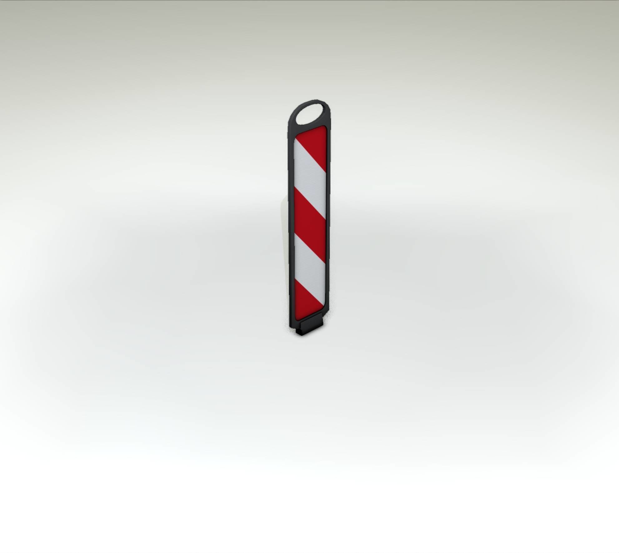 Yellow guide barrier 6 pointing left 628-10 Low-poly 3D model_42