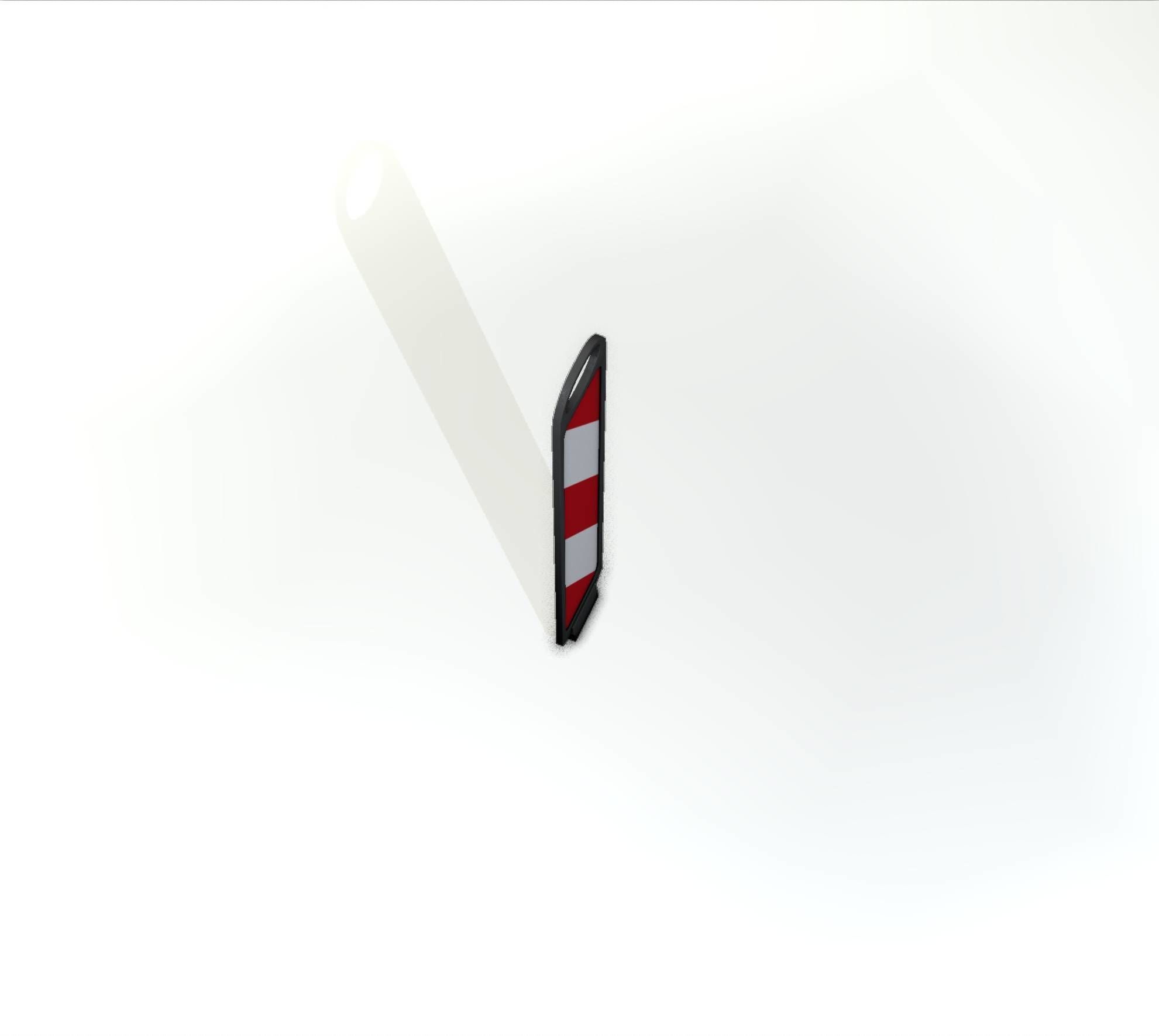 Yellow guide barrier 6 pointing left 628-10 Low-poly 3D model_16