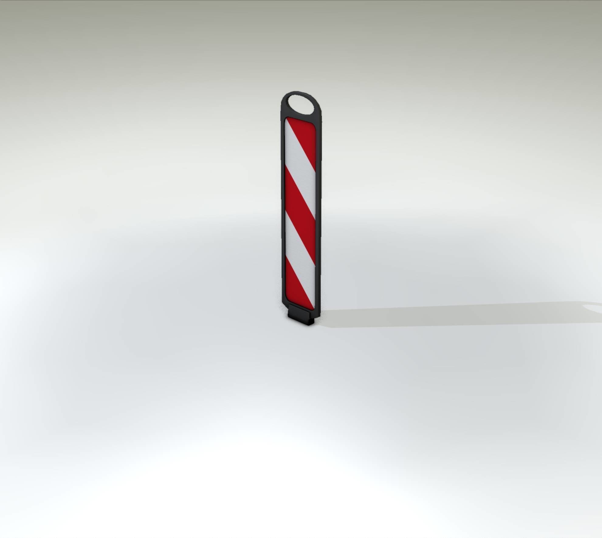 Yellow guide barrier 6 pointing left 628-10 Low-poly 3D model_48