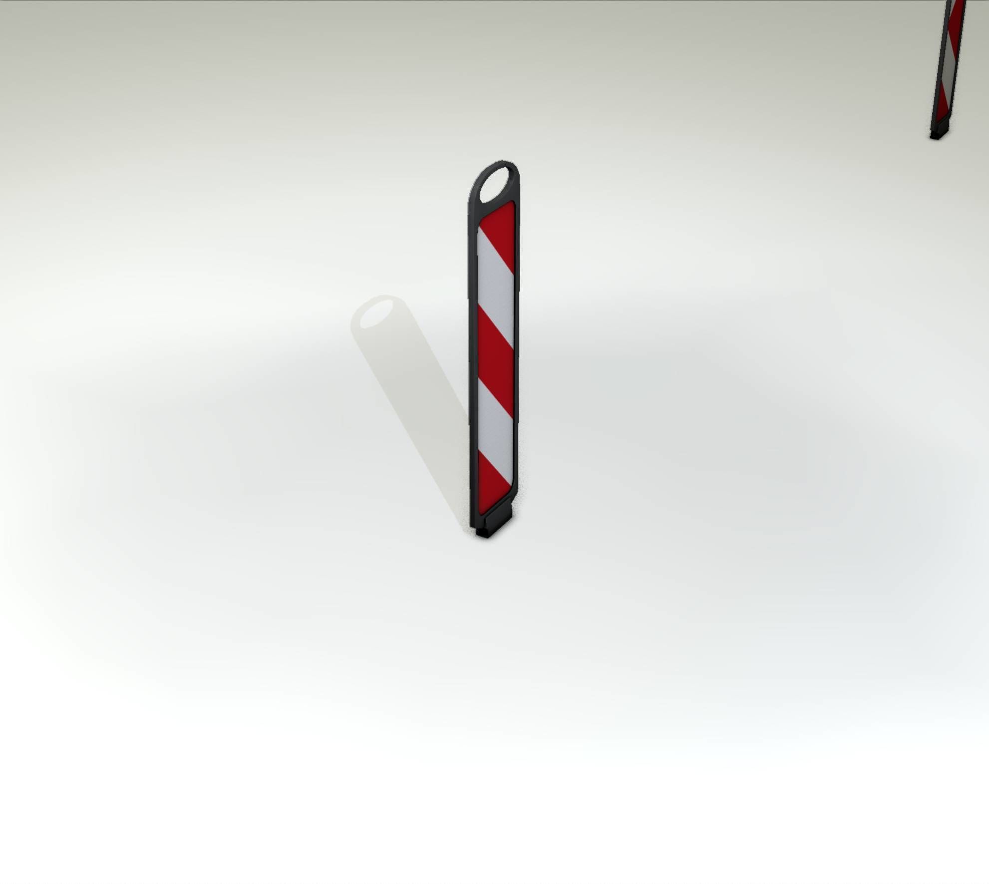 Yellow guide barrier 6 pointing left 628-10 Low-poly 3D model_41