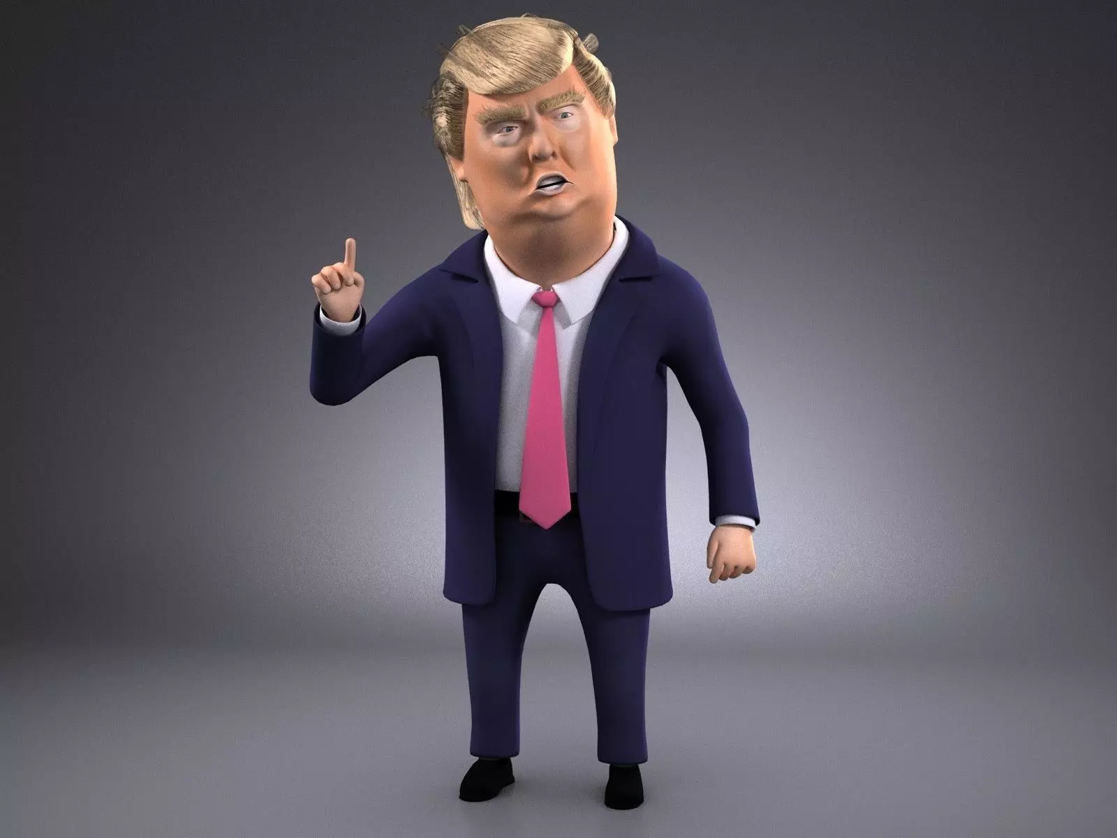 Donald Trump Cartoon rigged for 3dsmax 3D model_0