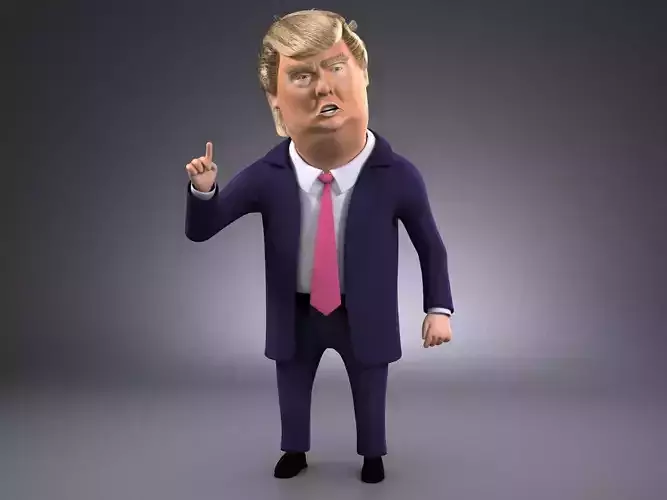 Donald Trump Cartoon rigged for 3dsmax 3D model