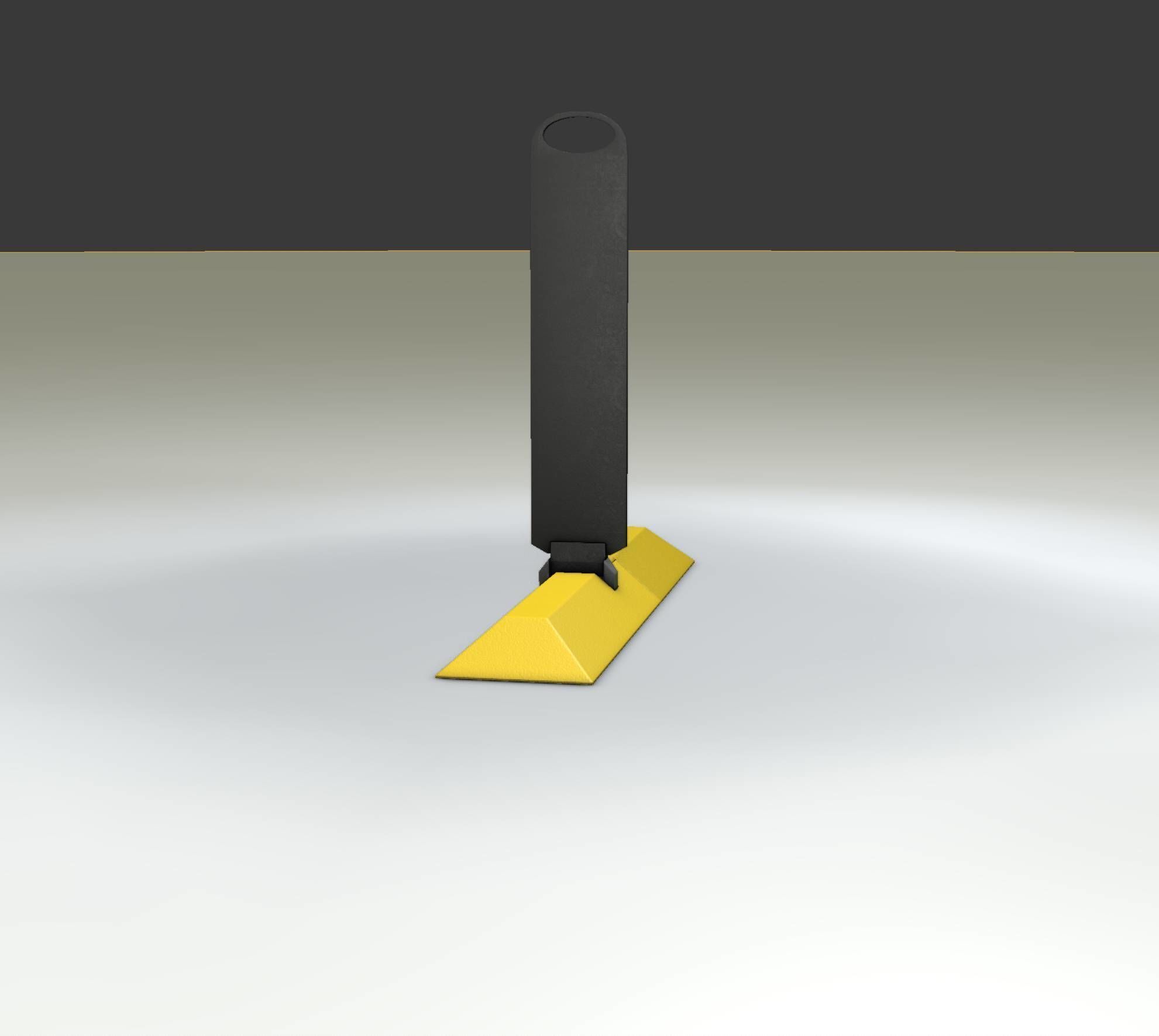 Yellow guide barrier 9 pointing right 628-10 Low-poly 3D model_12
