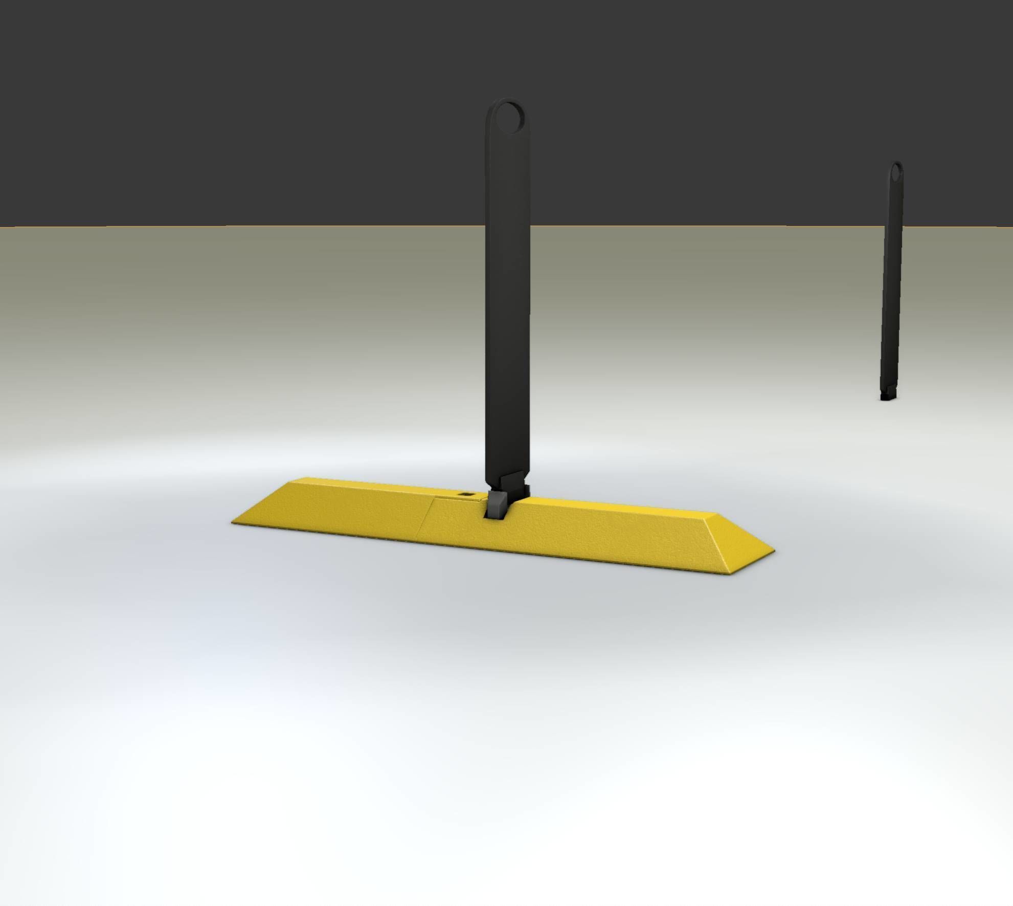 Yellow guide barrier 9 pointing right 628-10 Low-poly 3D model_7