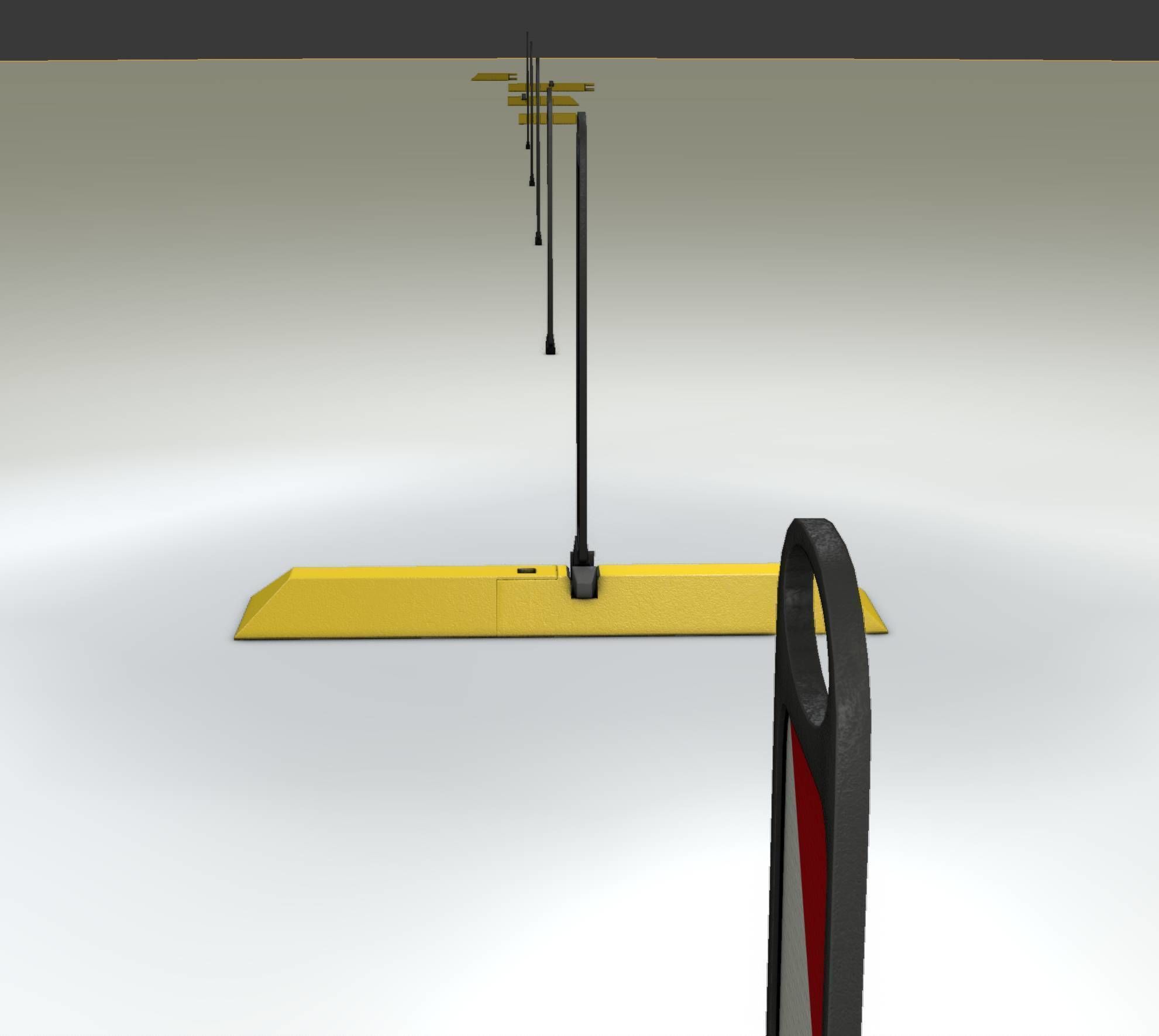 Yellow guide barrier 9 pointing right 628-10 Low-poly 3D model_48