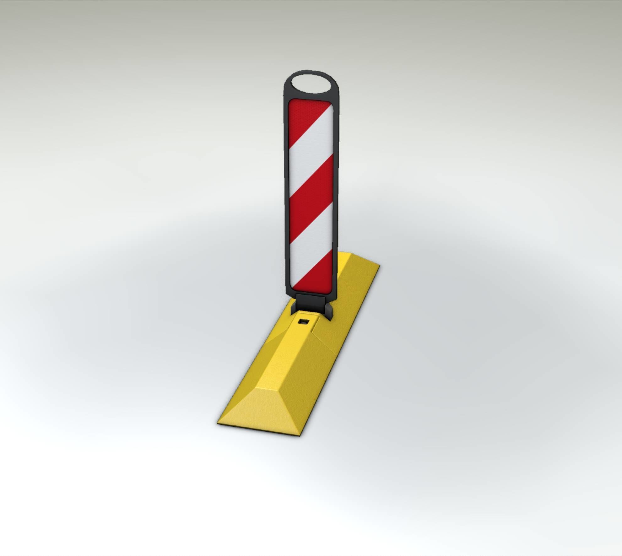 Yellow guide barrier 9 pointing right 628-10 Low-poly 3D model_43