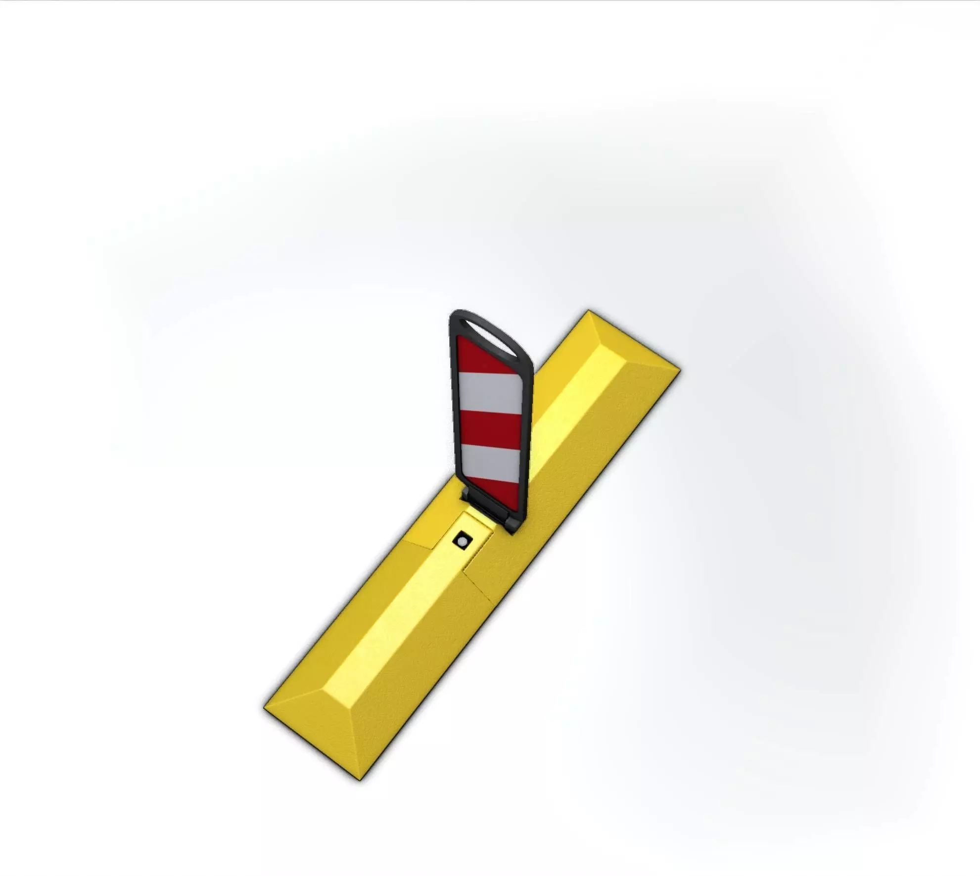Yellow guide barrier 9 pointing right 628-10 Low-poly 3D model_0